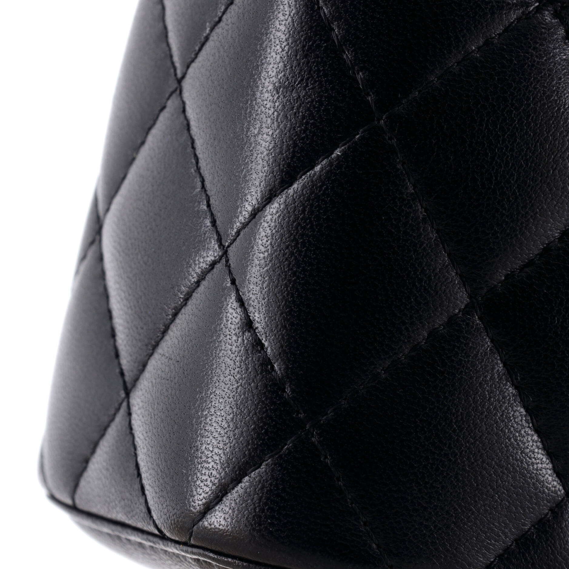 Classic Top Handle Vanity Case with Chain Quilted Lambskin Mini