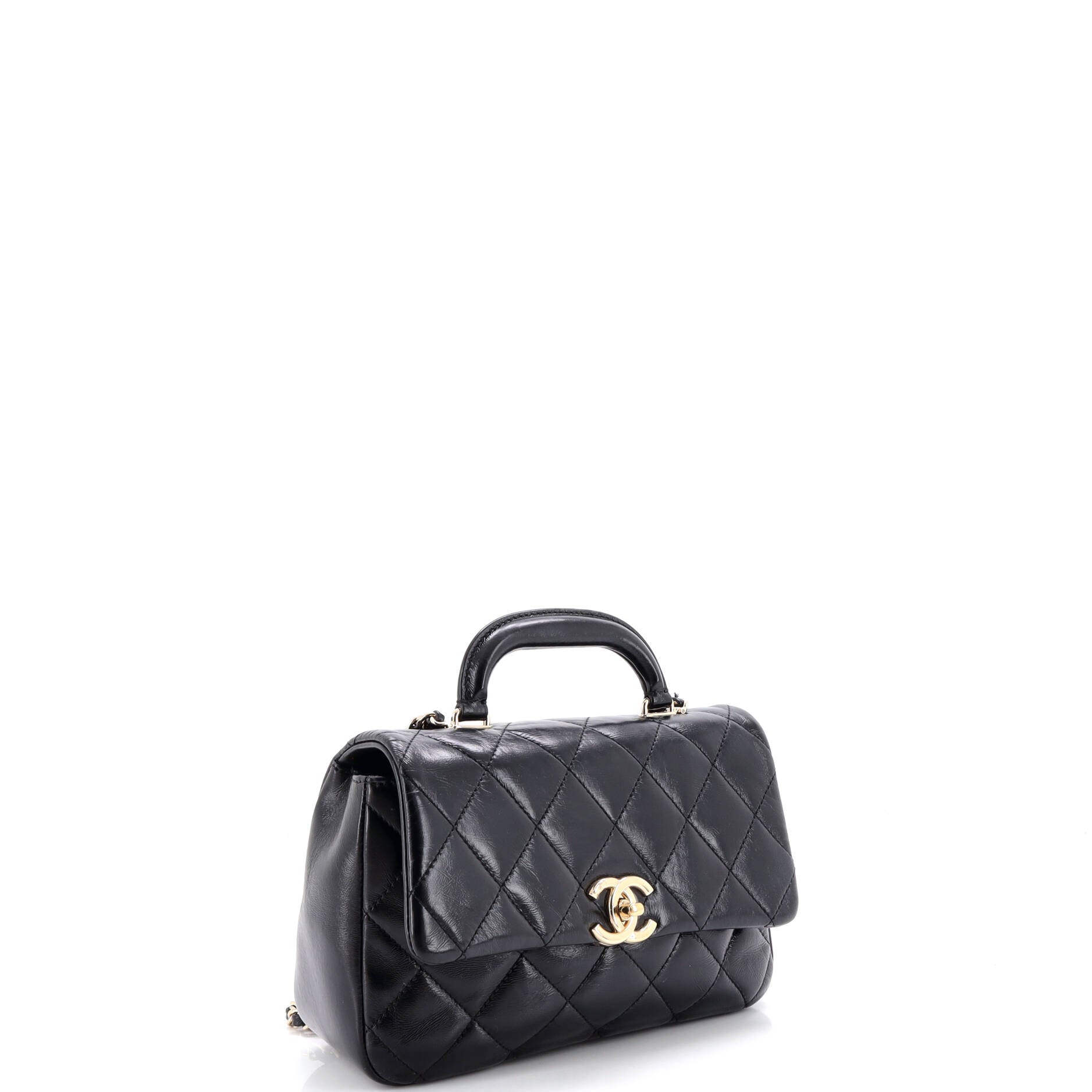 Coco Trip Flap Bag Quilted Shiny Lambskin Medium
