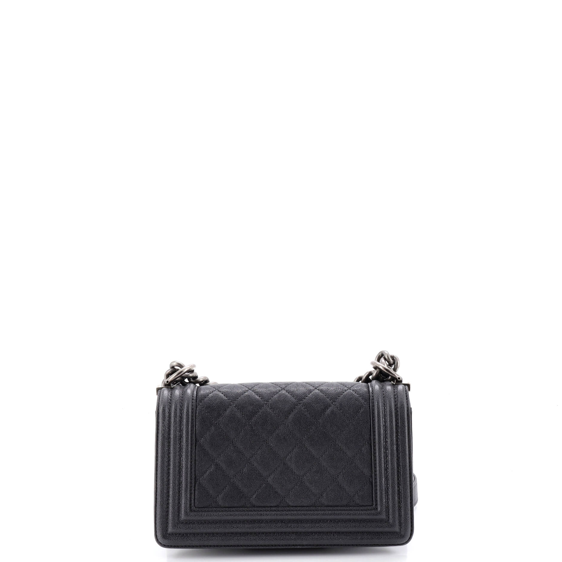 Boy Flap Bag Quilted Caviar Small