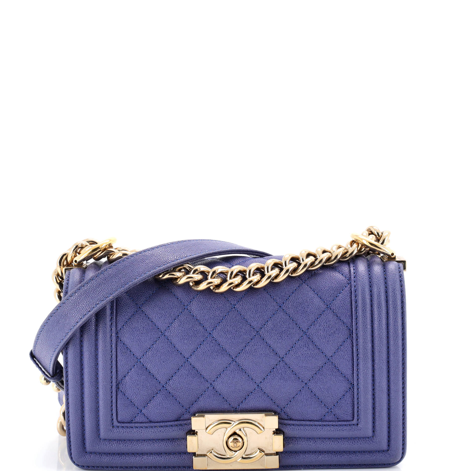 Boy Flap Bag Quilted Caviar Small