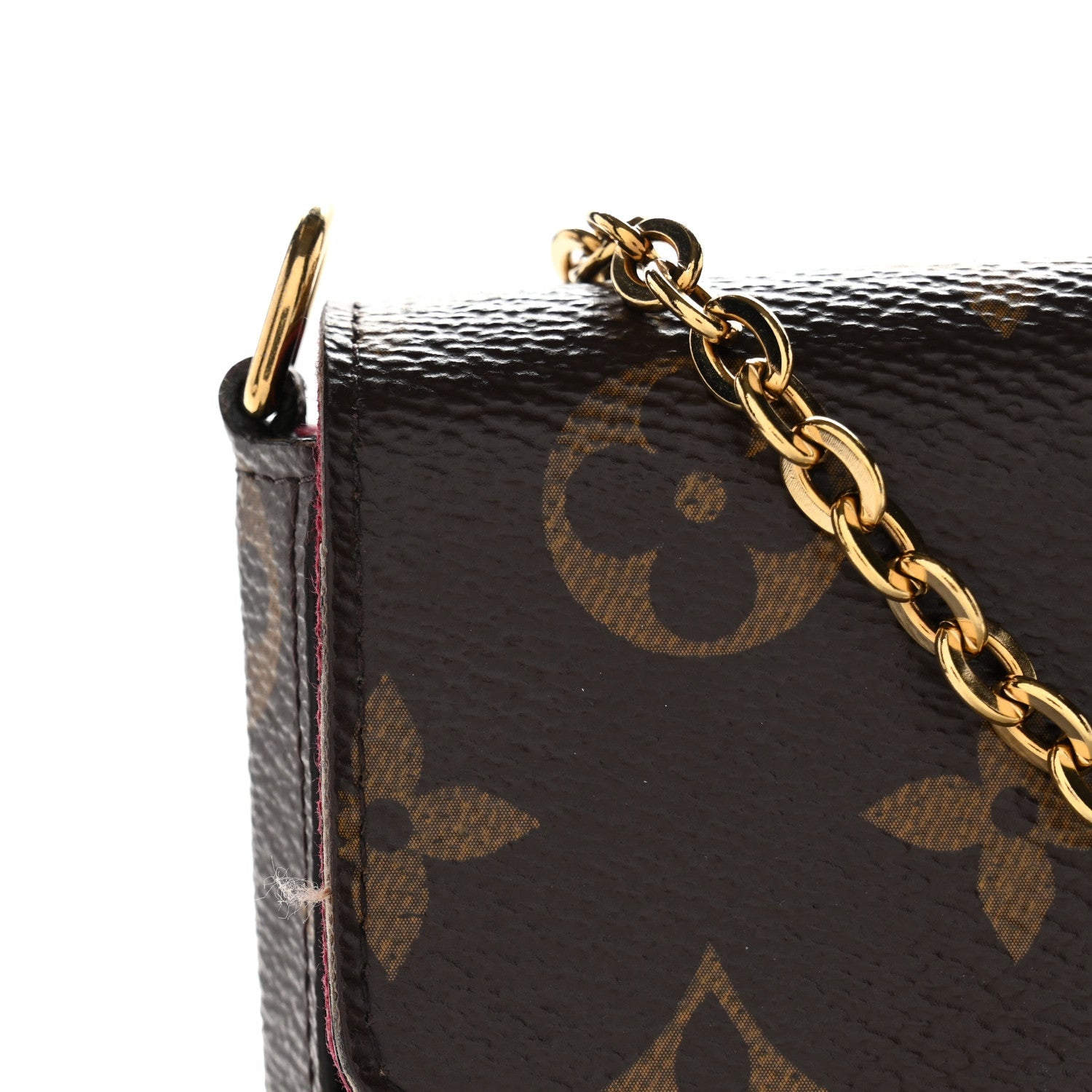 Monogram Pochette Felicie Chain Wallet Fuchsia