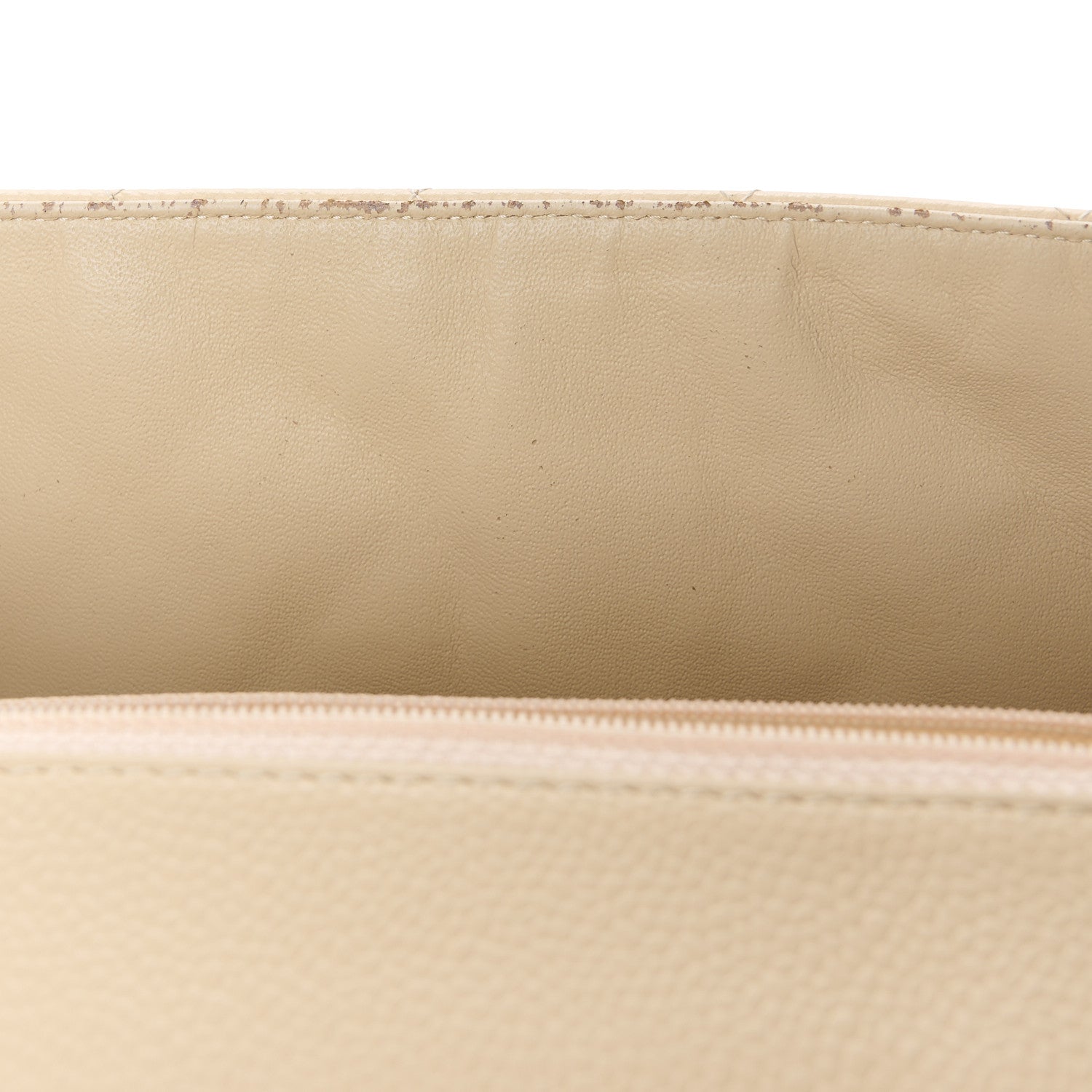 Caviar Quilted Jumbo Single Flap Beige Clair