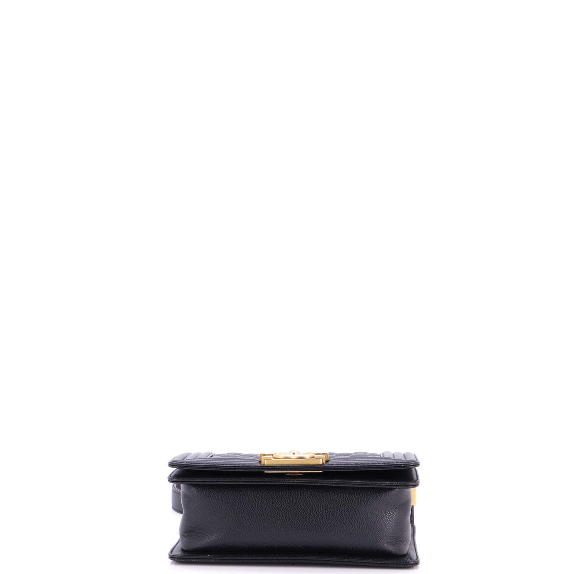 Boy Flap Bag Quilted Caviar Small