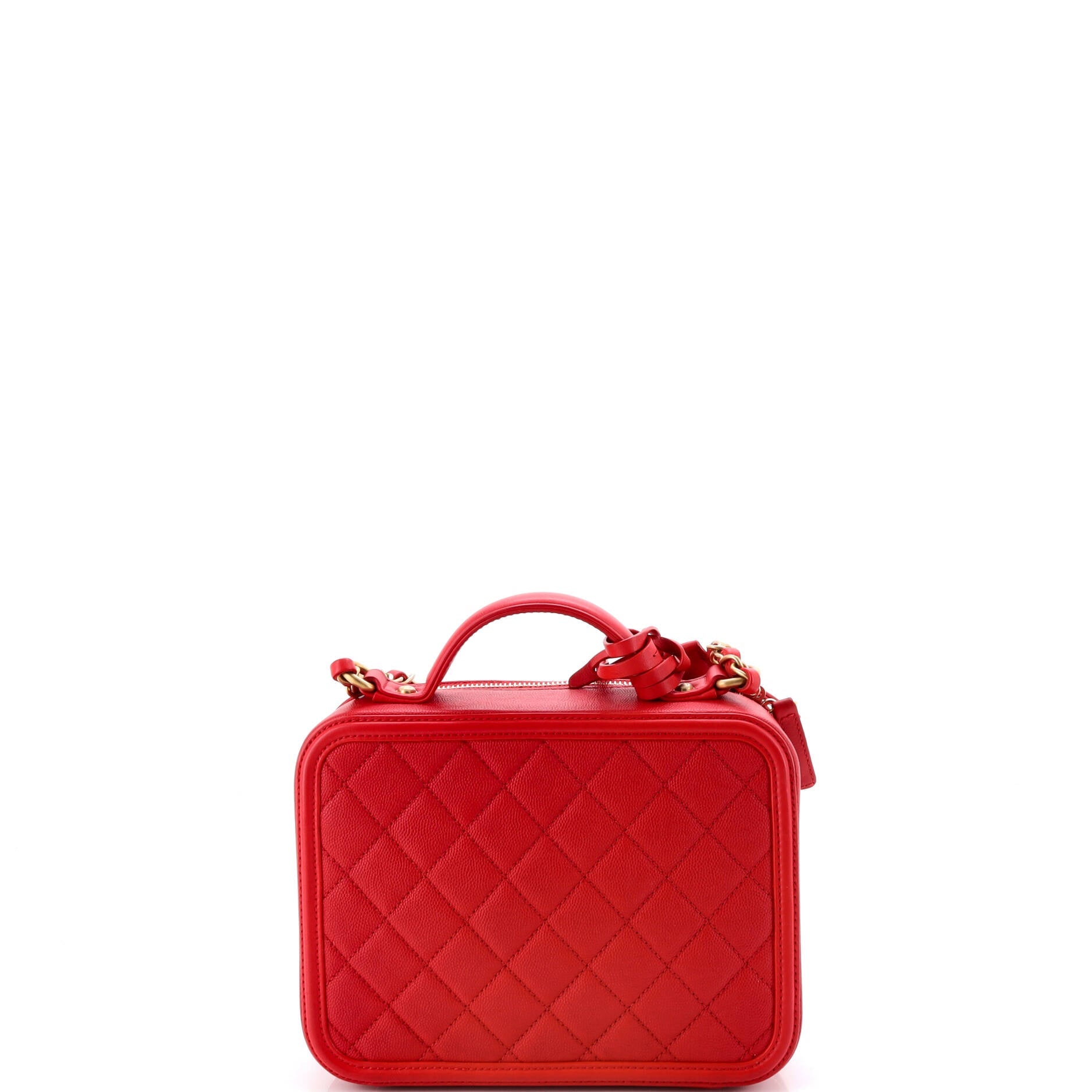 Filigree Vanity Case Quilted Caviar Medium