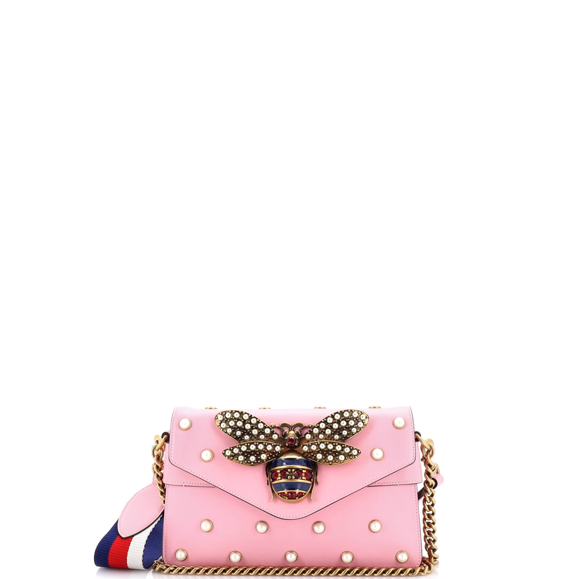 Broadway Pearly Bee Shoulder Bag Embellished Leather Mini