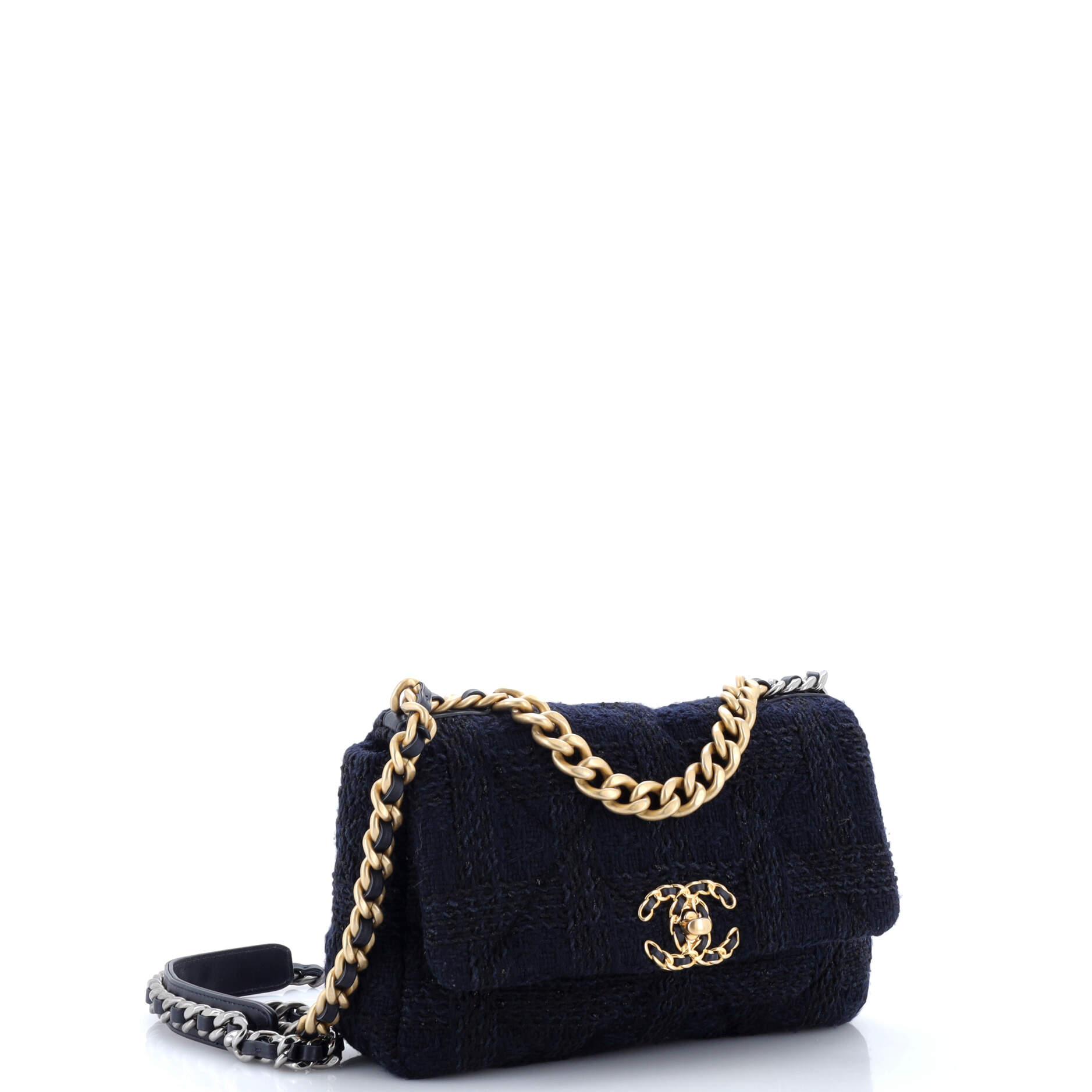 19 Flap Bag Quilted Tweed Medium