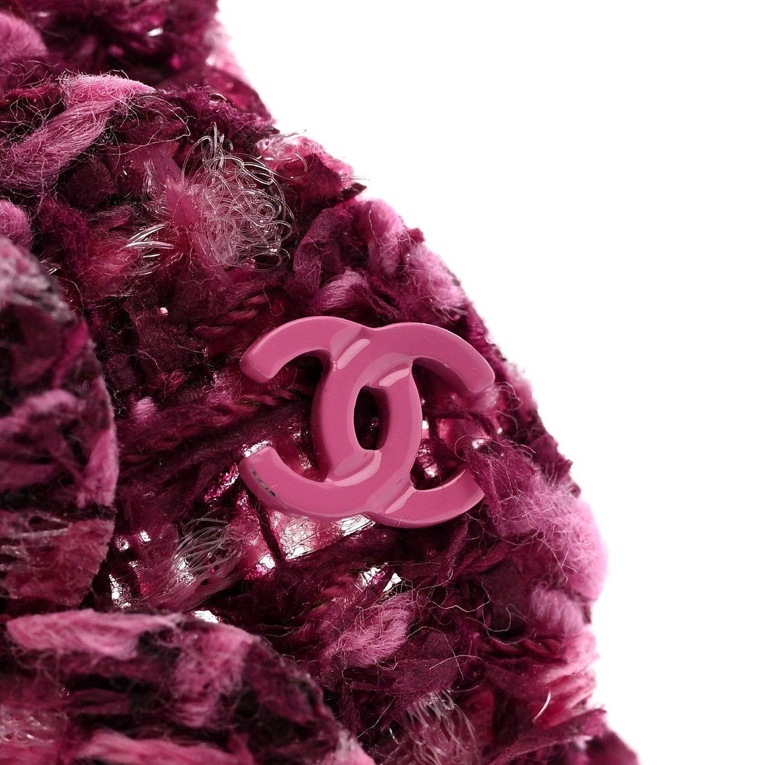 Tweed Camellia Pin Brooch Pink