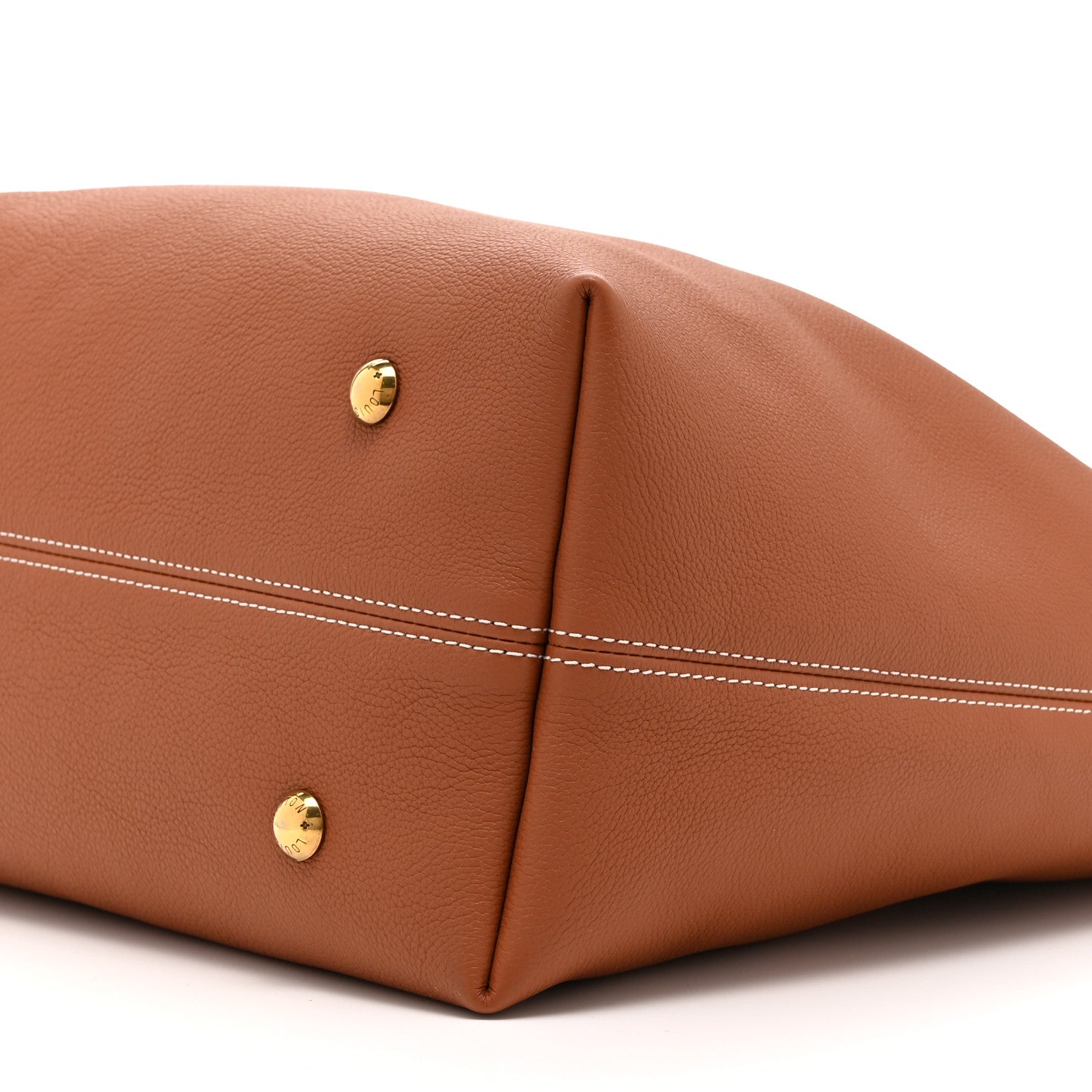 Grained Calfskin Low Key Hobo MM Cognac