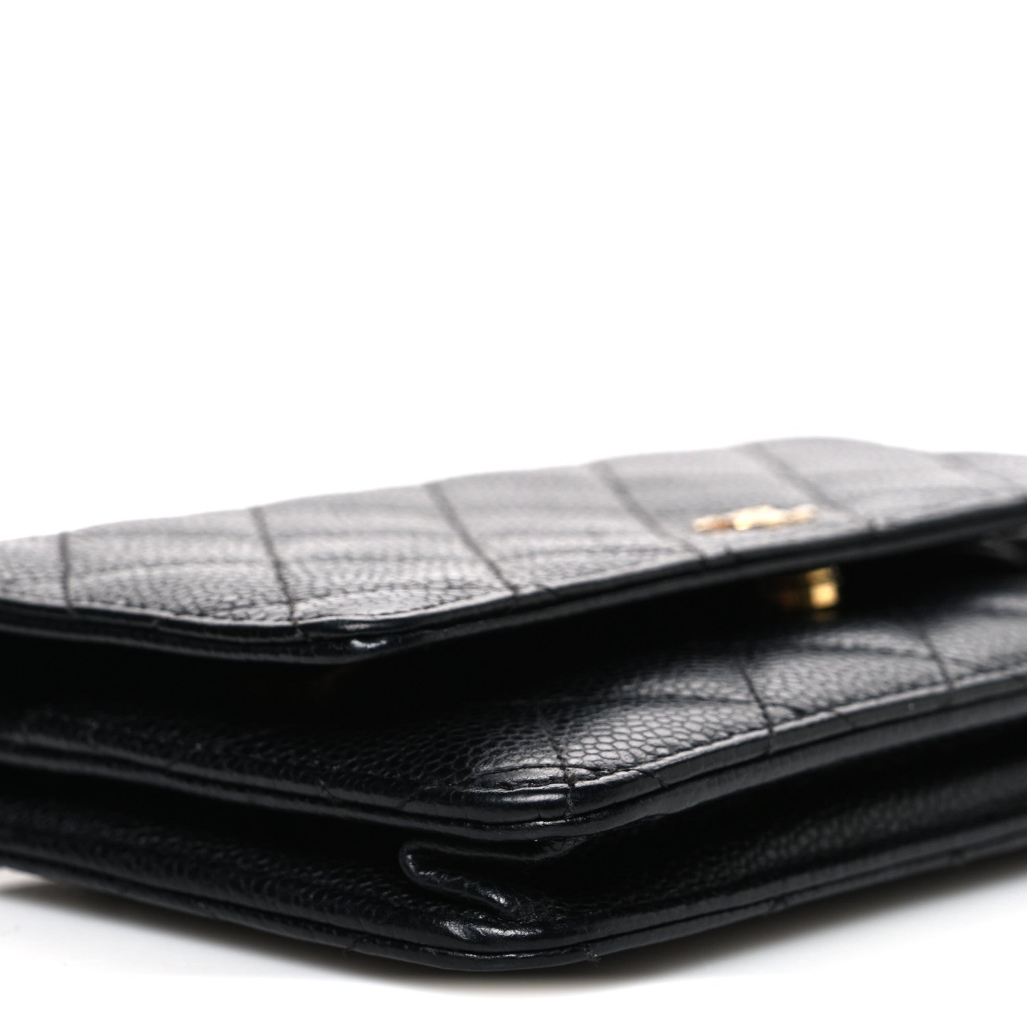 Caviar Quilted Wallet on Chain WOC Black