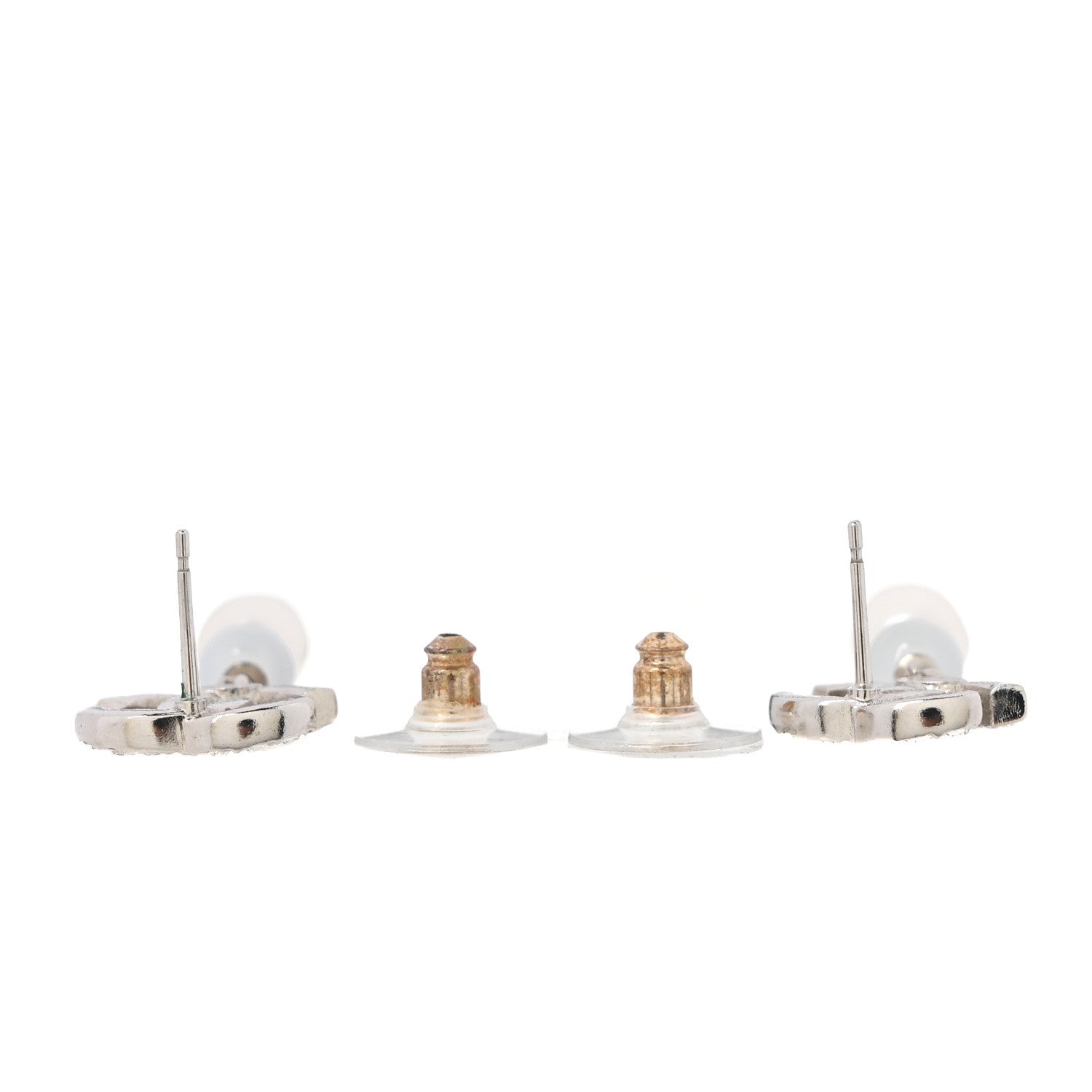 Crystal Pearl CC Drop Earrings Gold