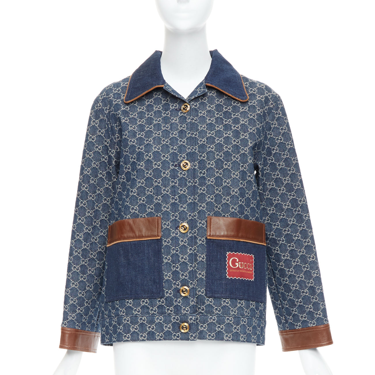 Women's Gucci Epilogue Washed Organic Denim GG Monogram Coat