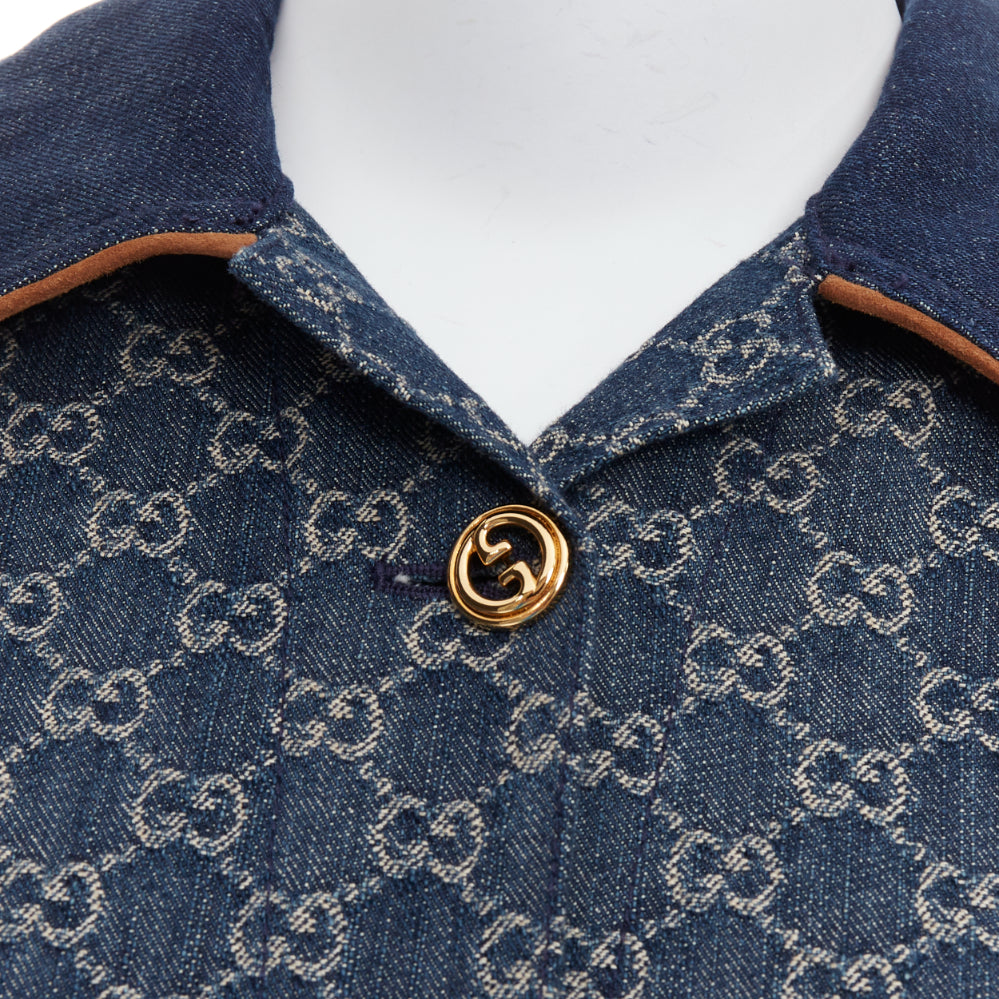 Women's Gucci Epilogue Washed Organic Denim GG Monogram Coat