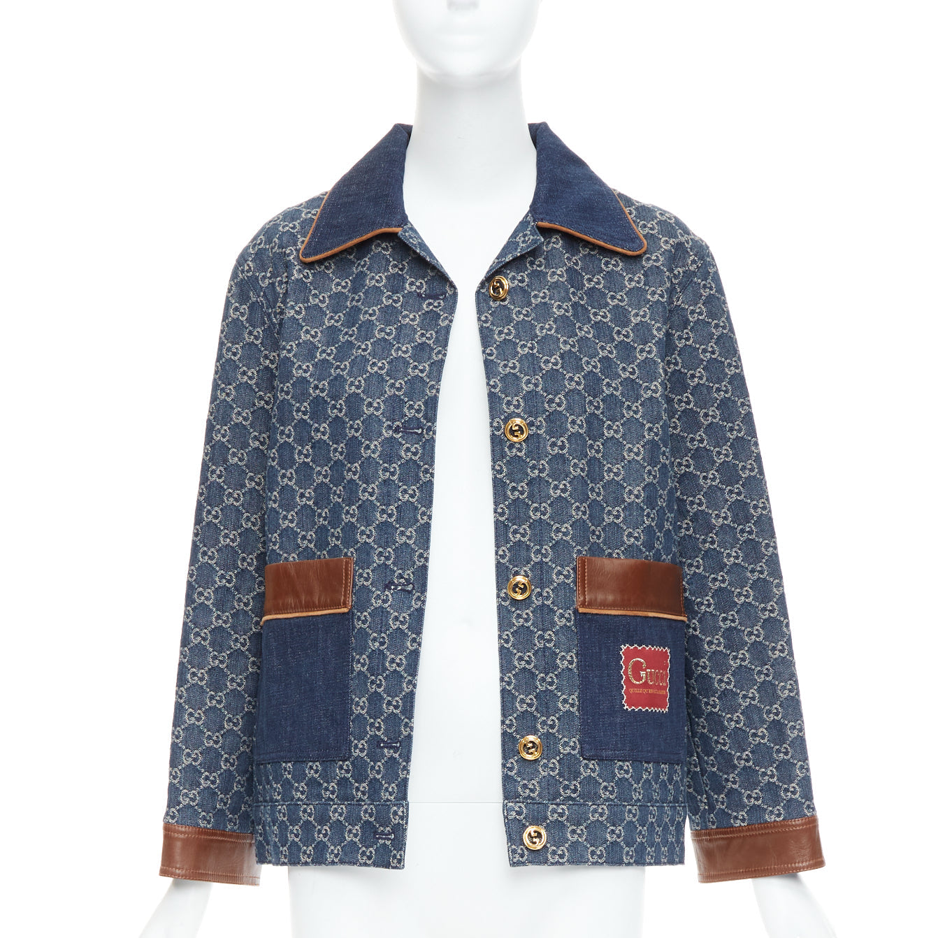 Women's Gucci Epilogue Washed Organic Denim GG Monogram Coat