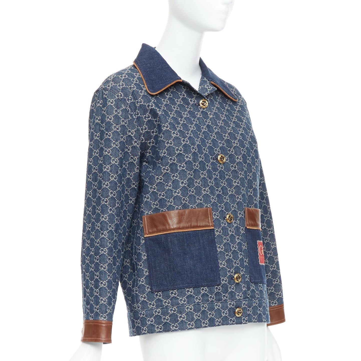 Women's Gucci Epilogue Washed Organic Denim GG Monogram Coat