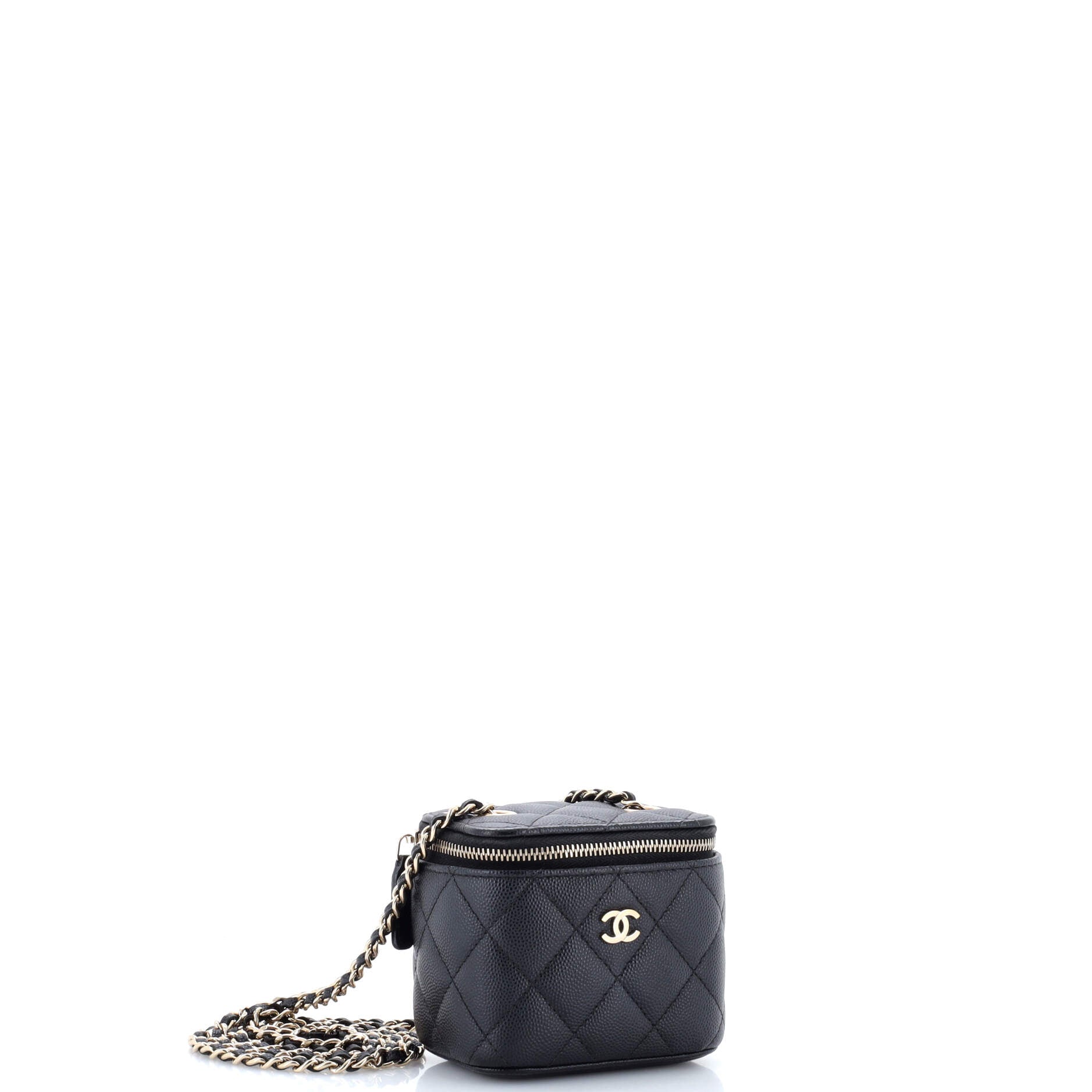 Classic Vanity Case with Chain Quilted Caviar Mini