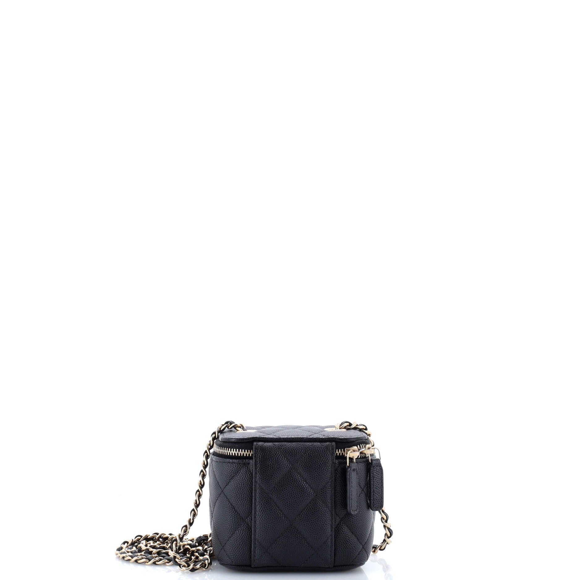 Classic Vanity Case with Chain Quilted Caviar Mini