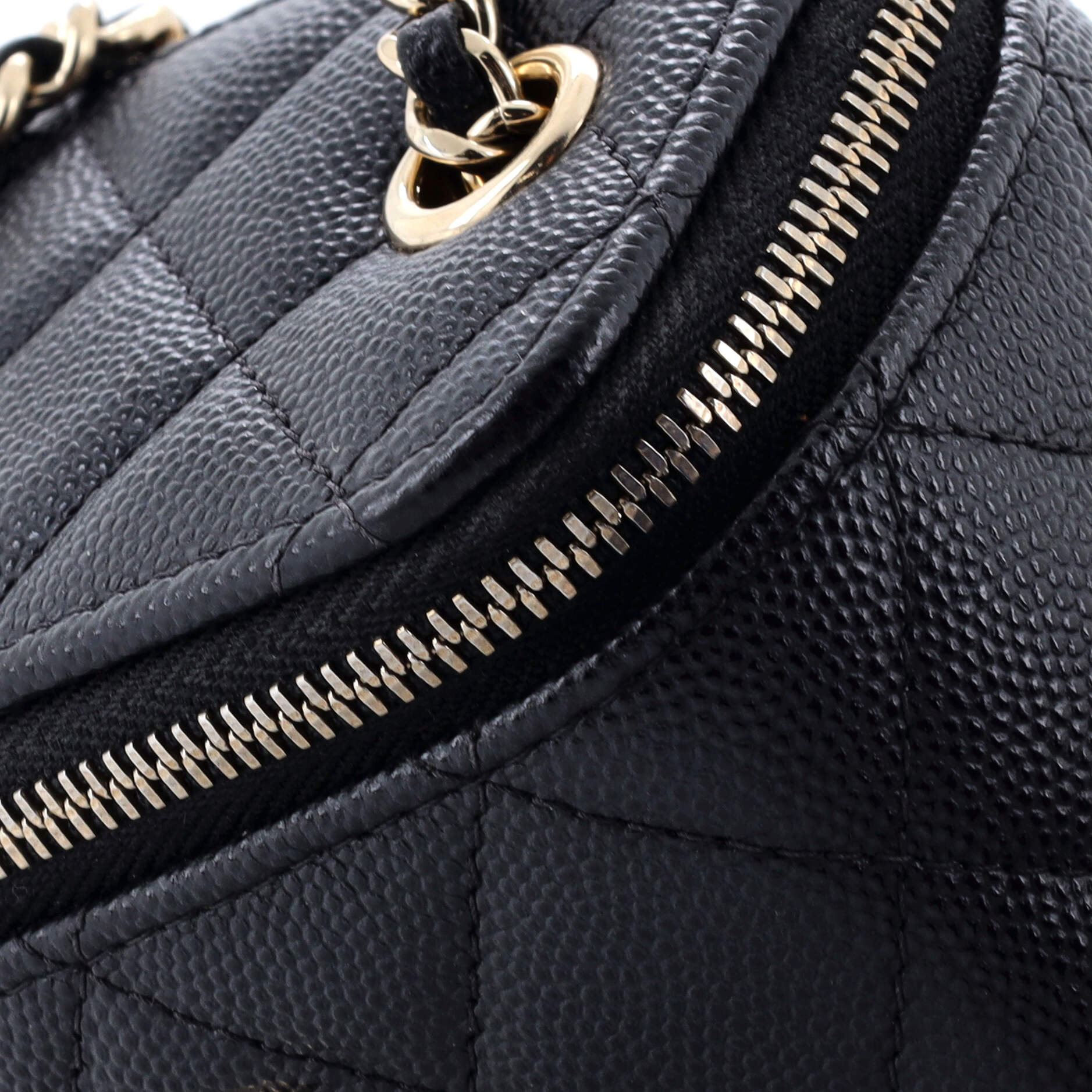 Classic Vanity Case with Chain Quilted Caviar Mini