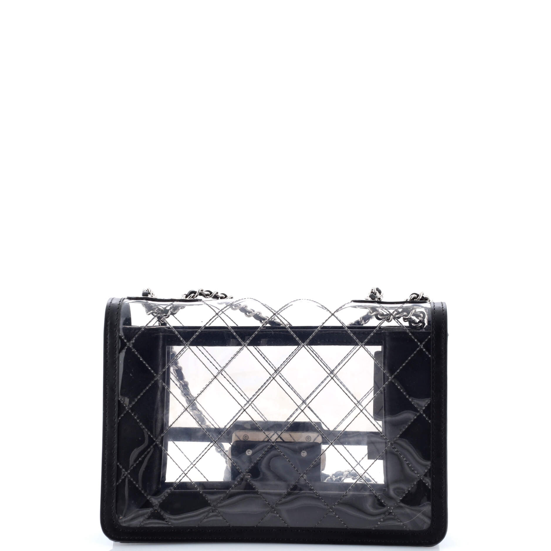 Beauty Lock Flap Bag Quilted PVC With Lambskin Large