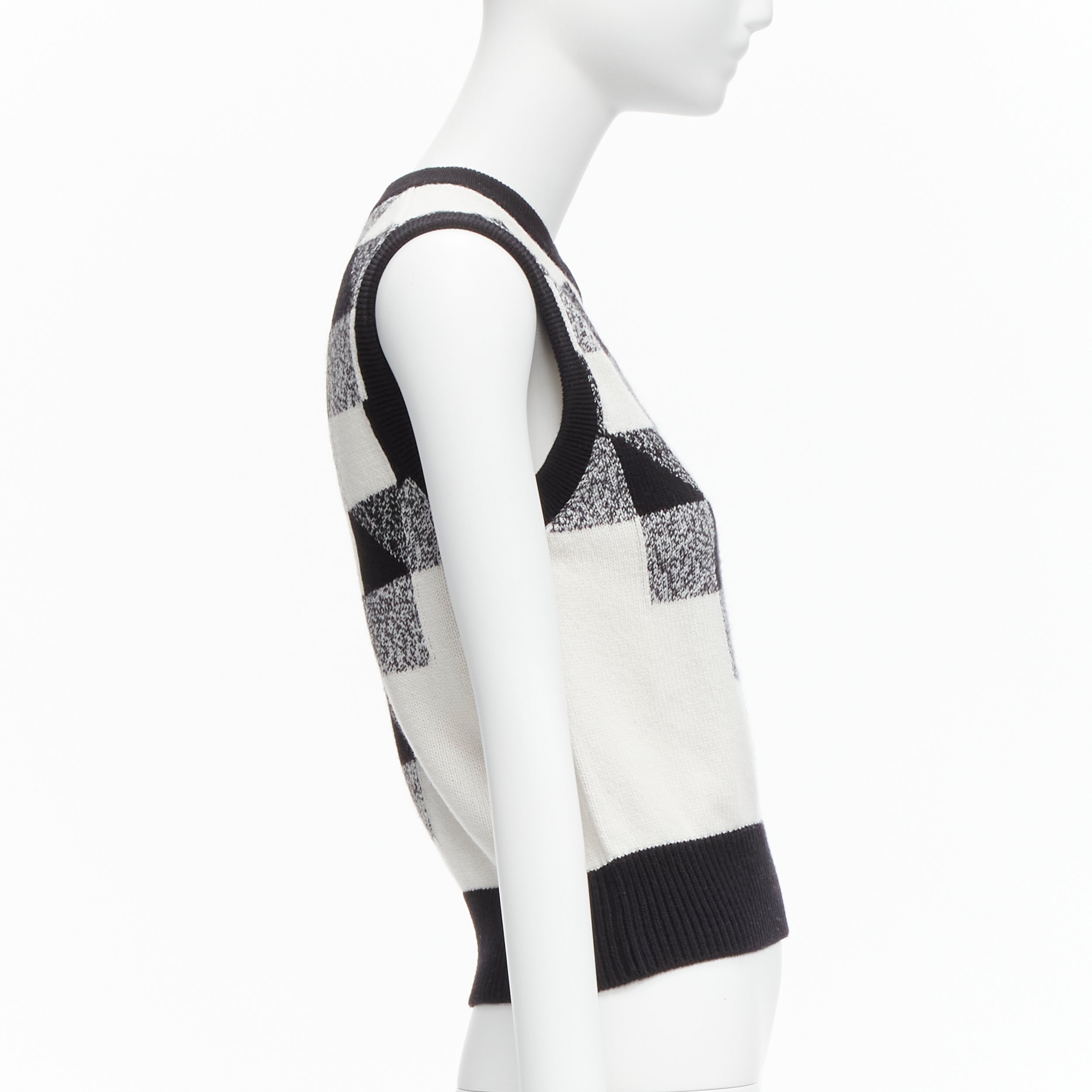 Women's Chanel cashmere graphic check cc logo sweater vest