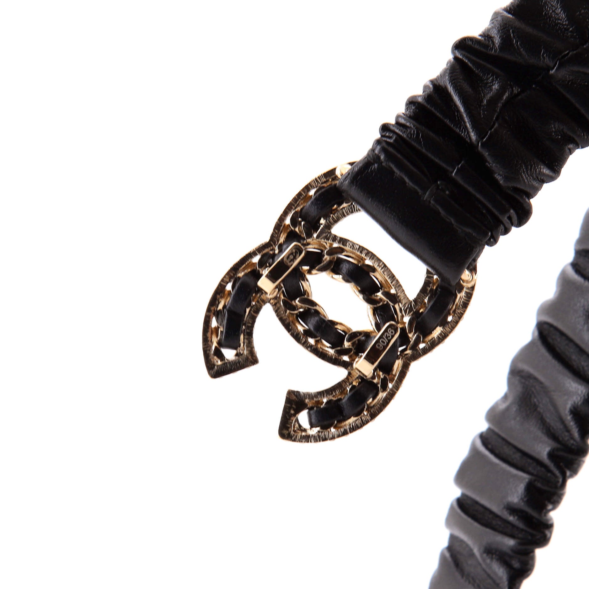 CC Elastic Belt Leather with Metal and Crystals