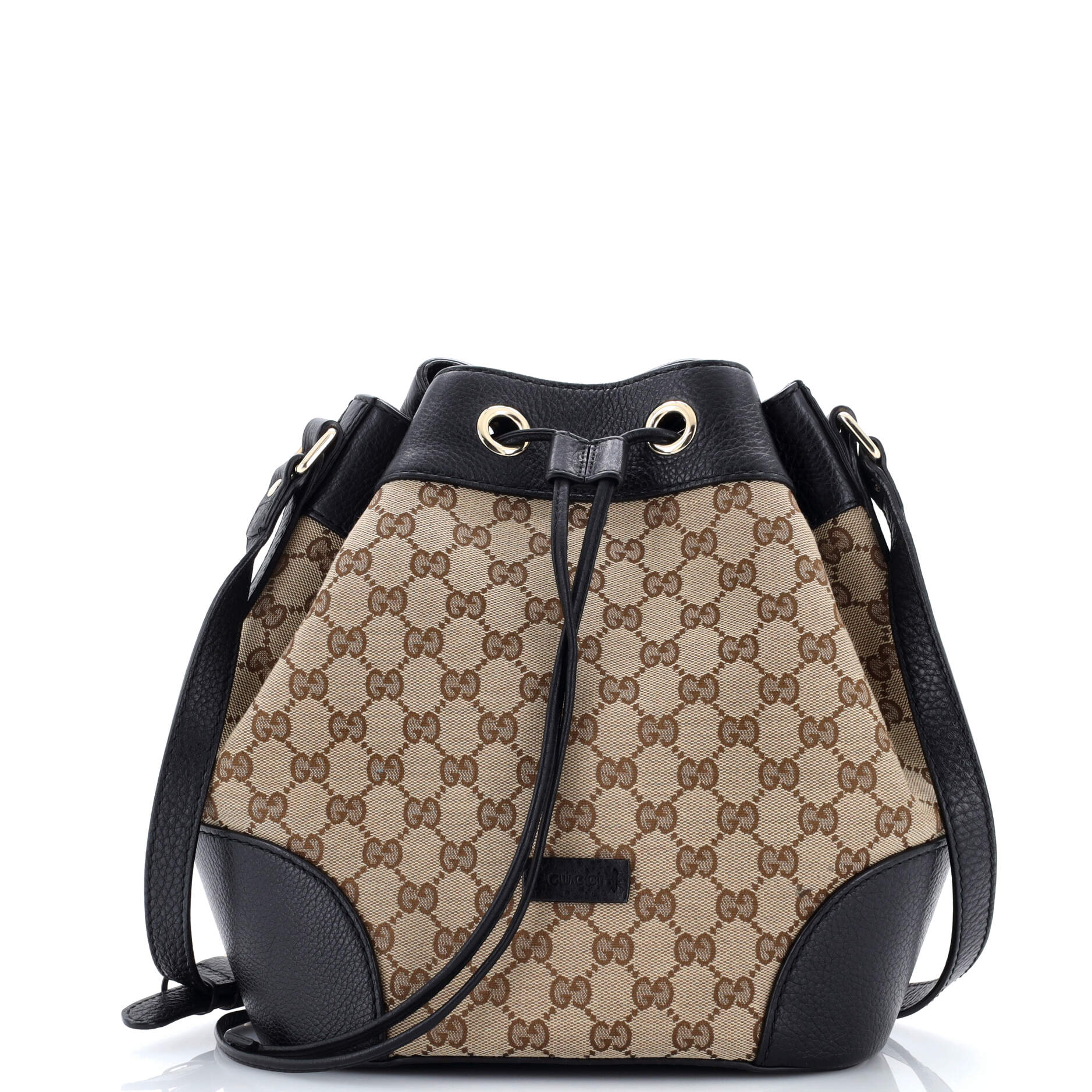 Classic Bucket Bag GG Canvas with Leather Medium