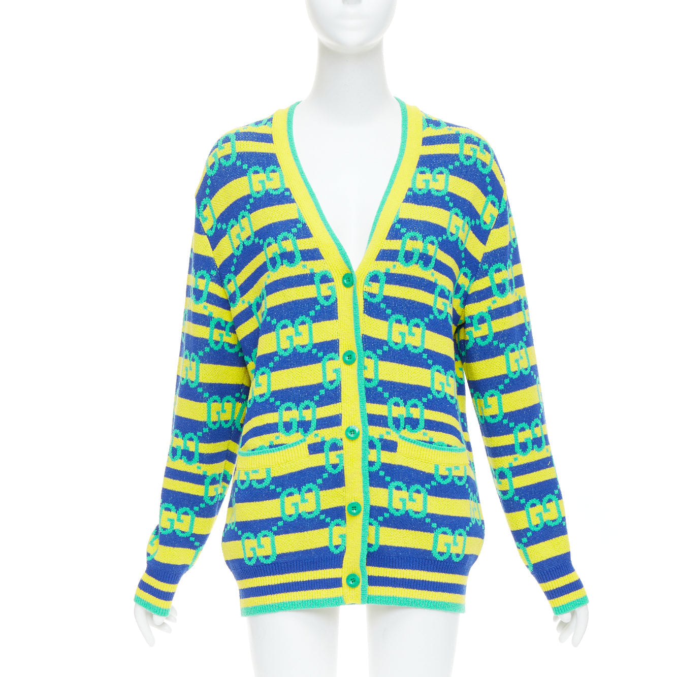 Women's Gucci gg monogram stripe cardigan