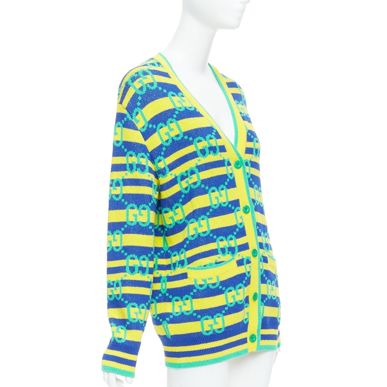 Women's Gucci gg monogram stripe cardigan