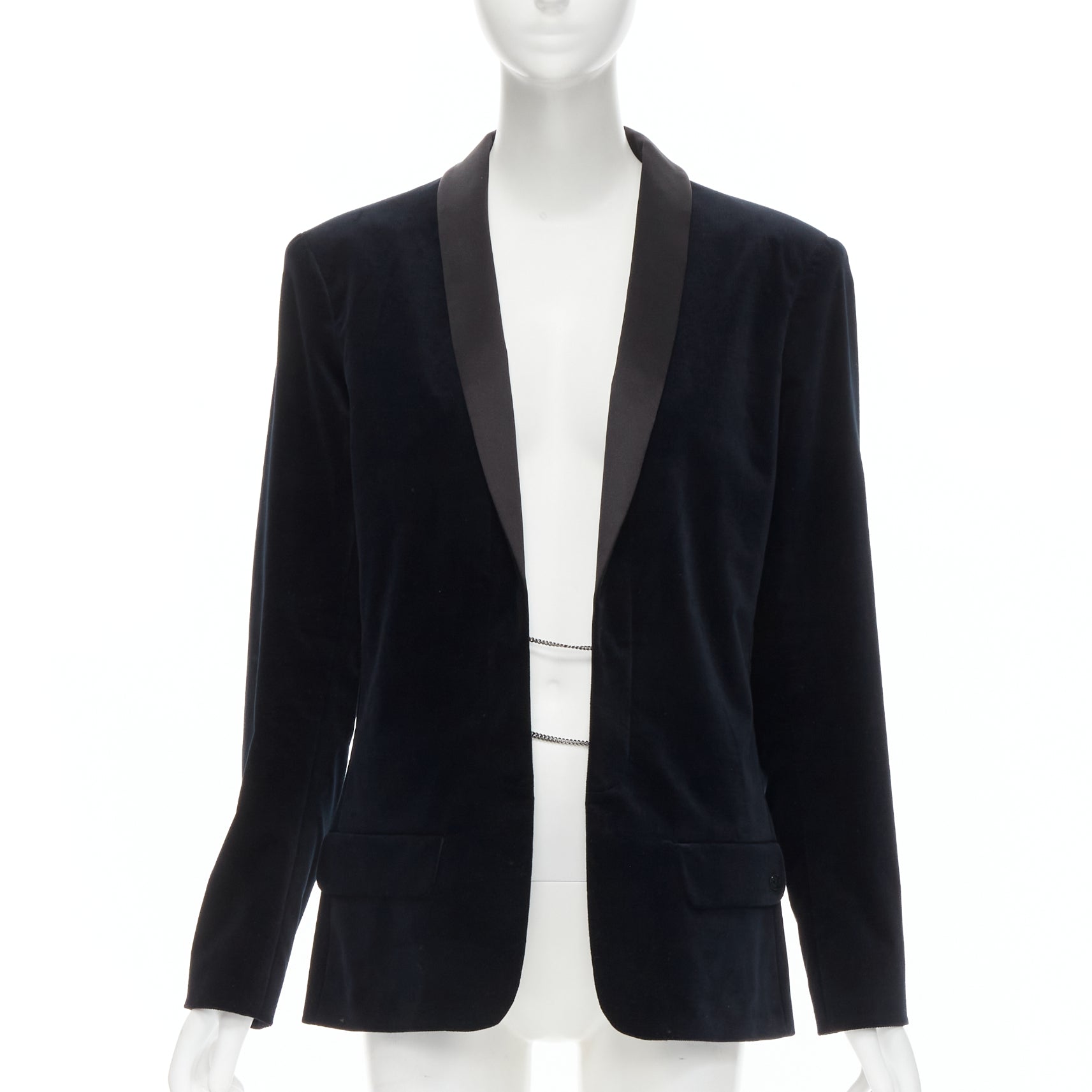 Women's Chanel paris hamburg metier d'art velvet tuxedo blazer