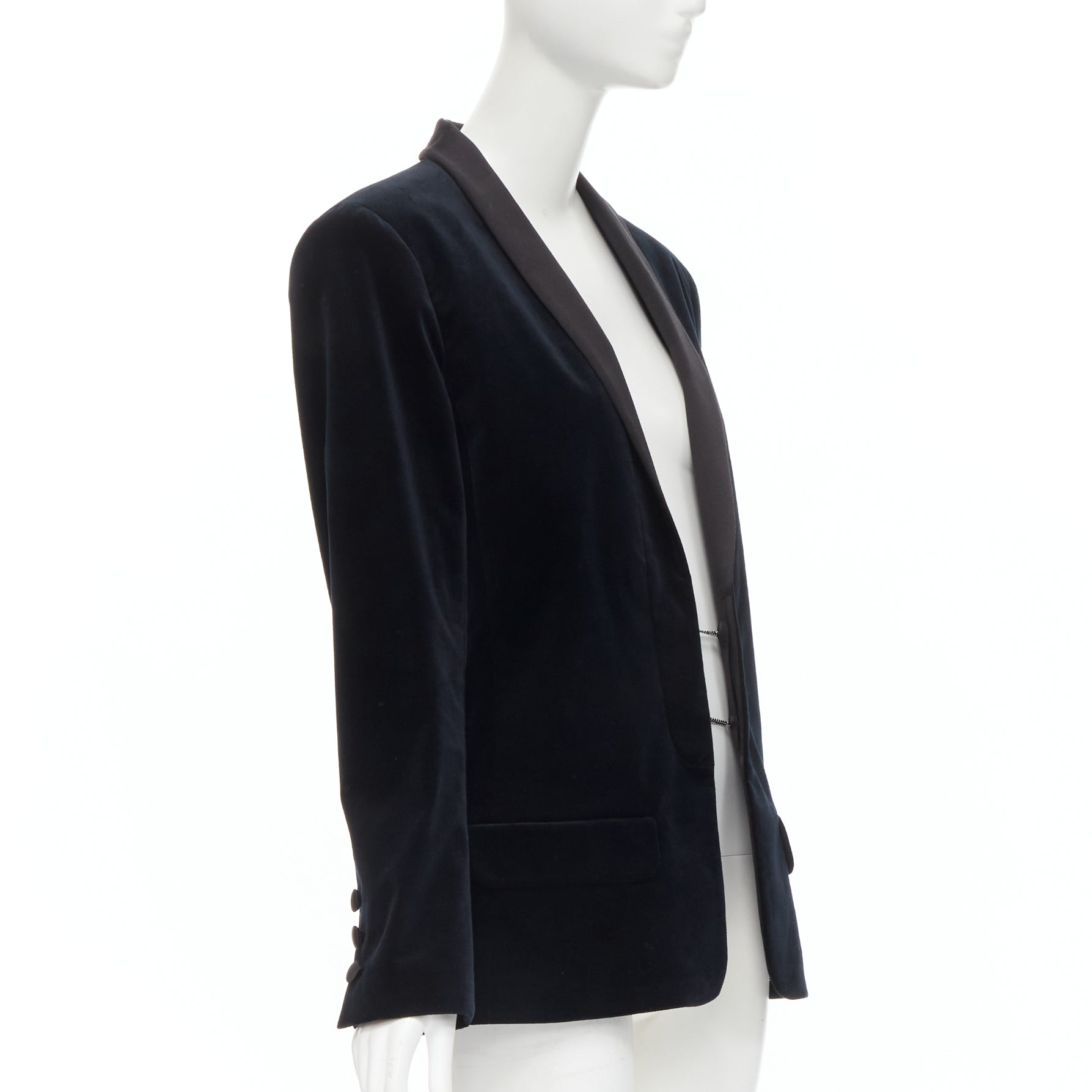 Women's Chanel paris hamburg metier d'art velvet tuxedo blazer