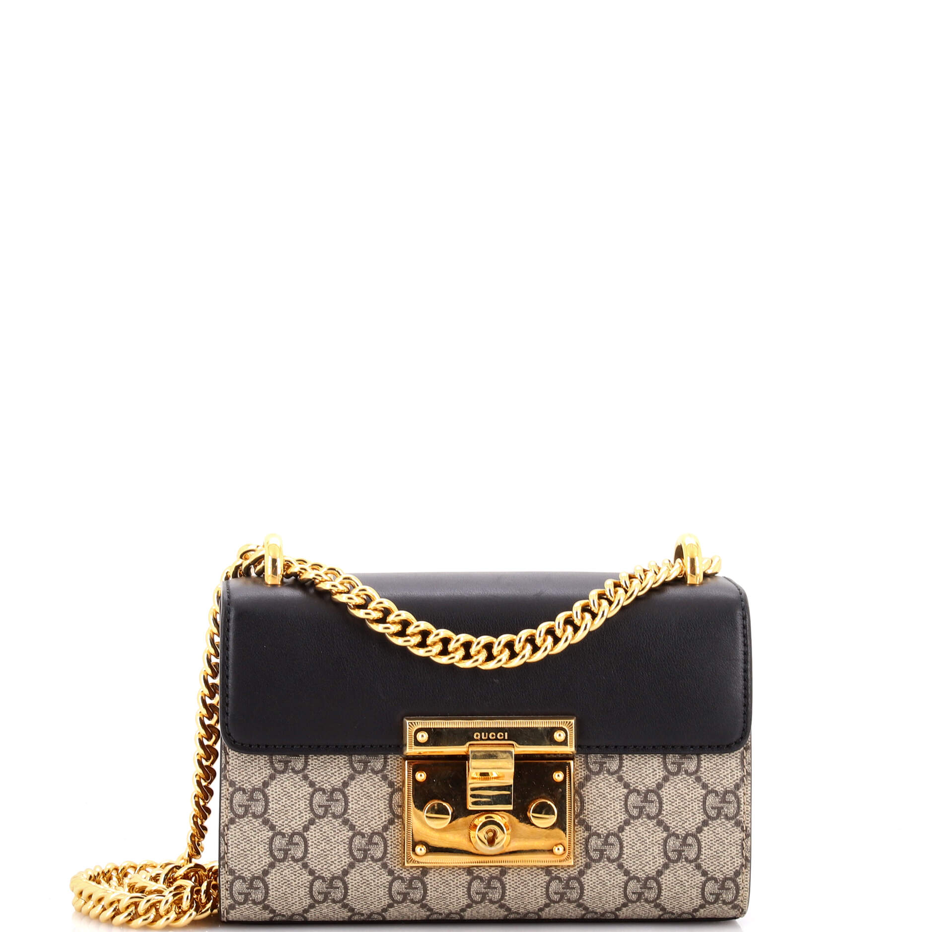 Padlock Shoulder Bag GG Coated Canvas and Leather Small