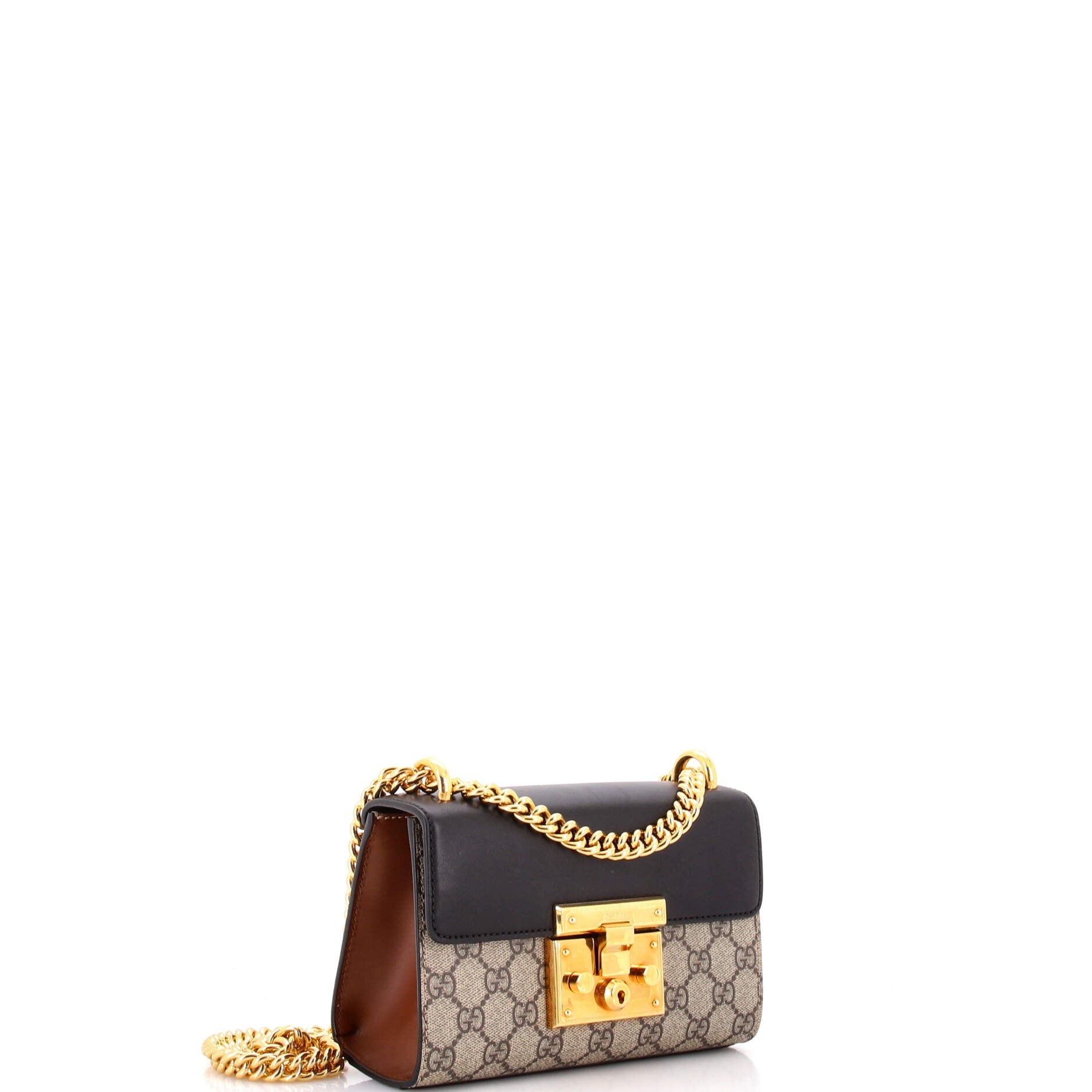 Padlock Shoulder Bag GG Coated Canvas and Leather Small
