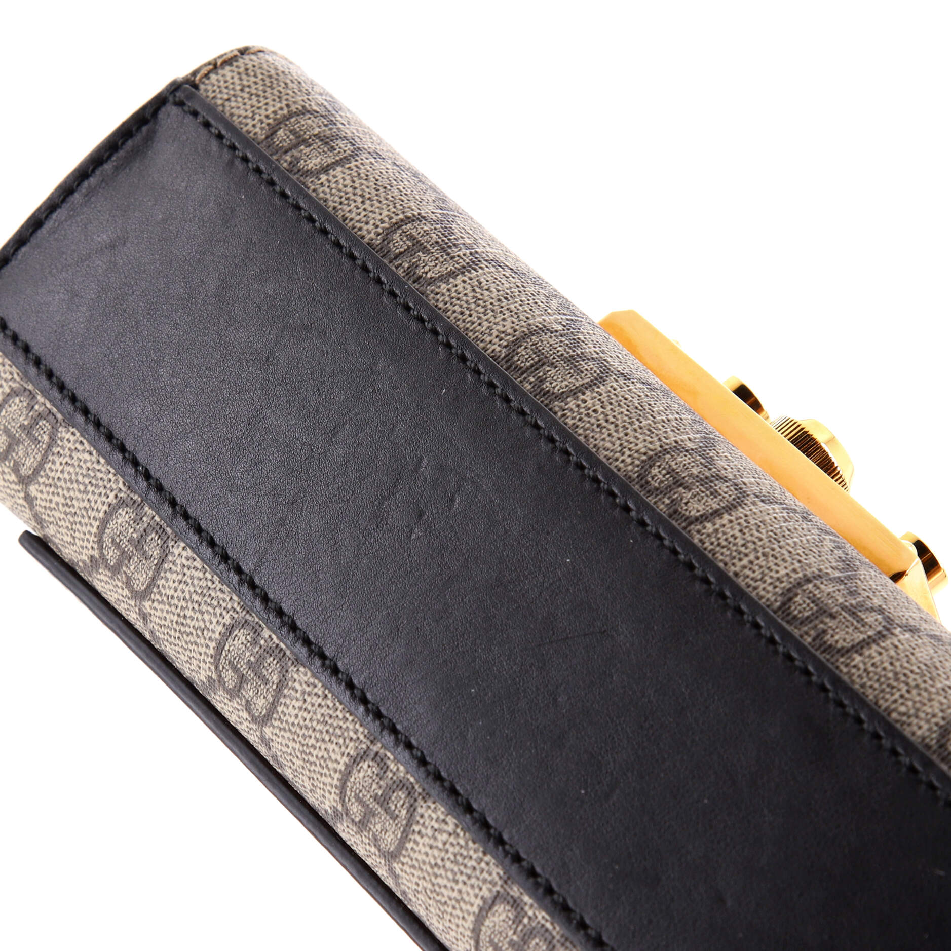 Padlock Shoulder Bag GG Coated Canvas and Leather Small