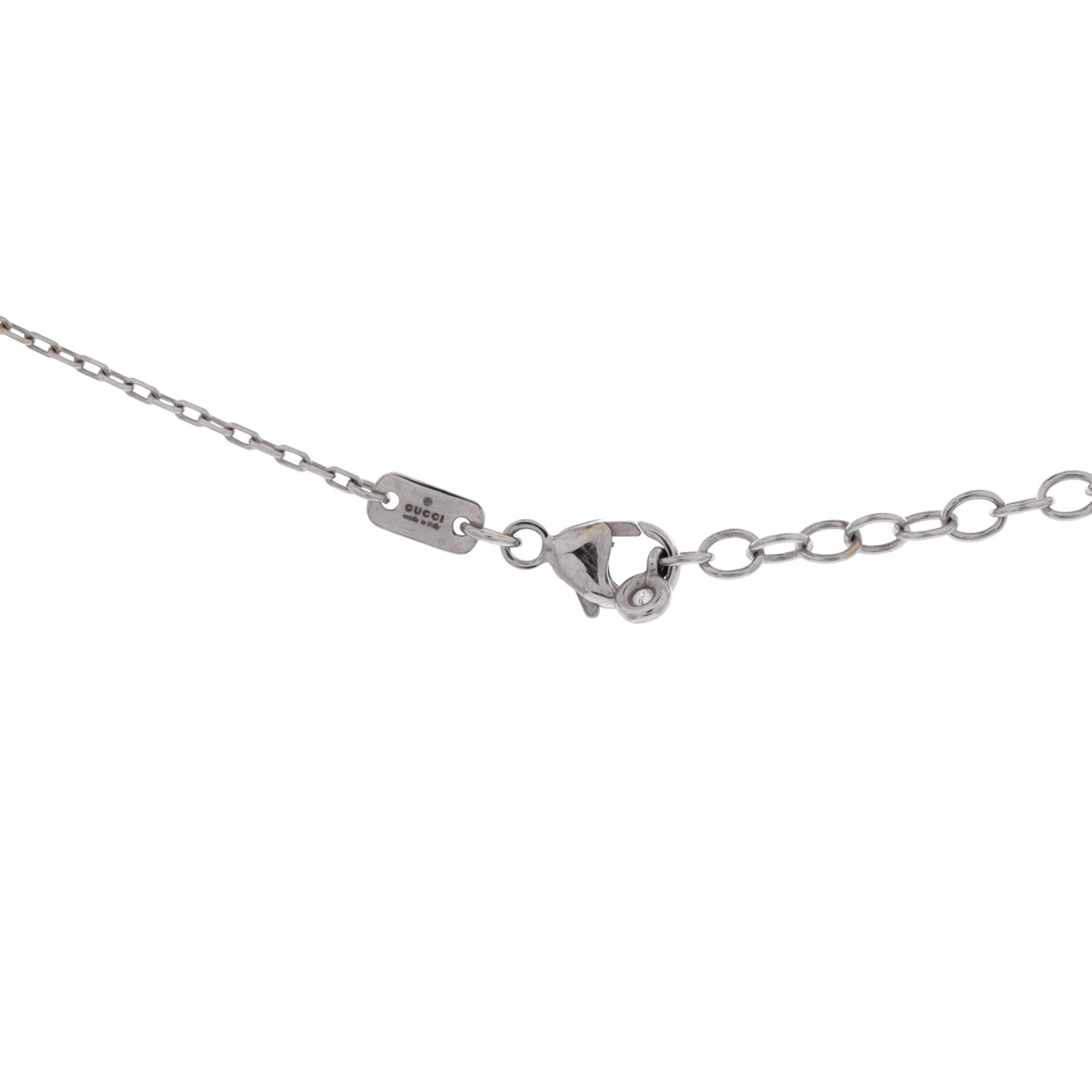 GG Running Station Necklace 18K White Gold and Diamonds