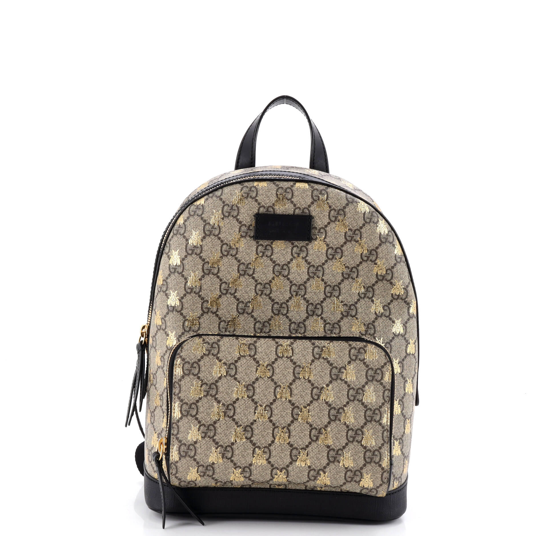 Zip Pocket Backpack Printed GG Coated Canvas Small