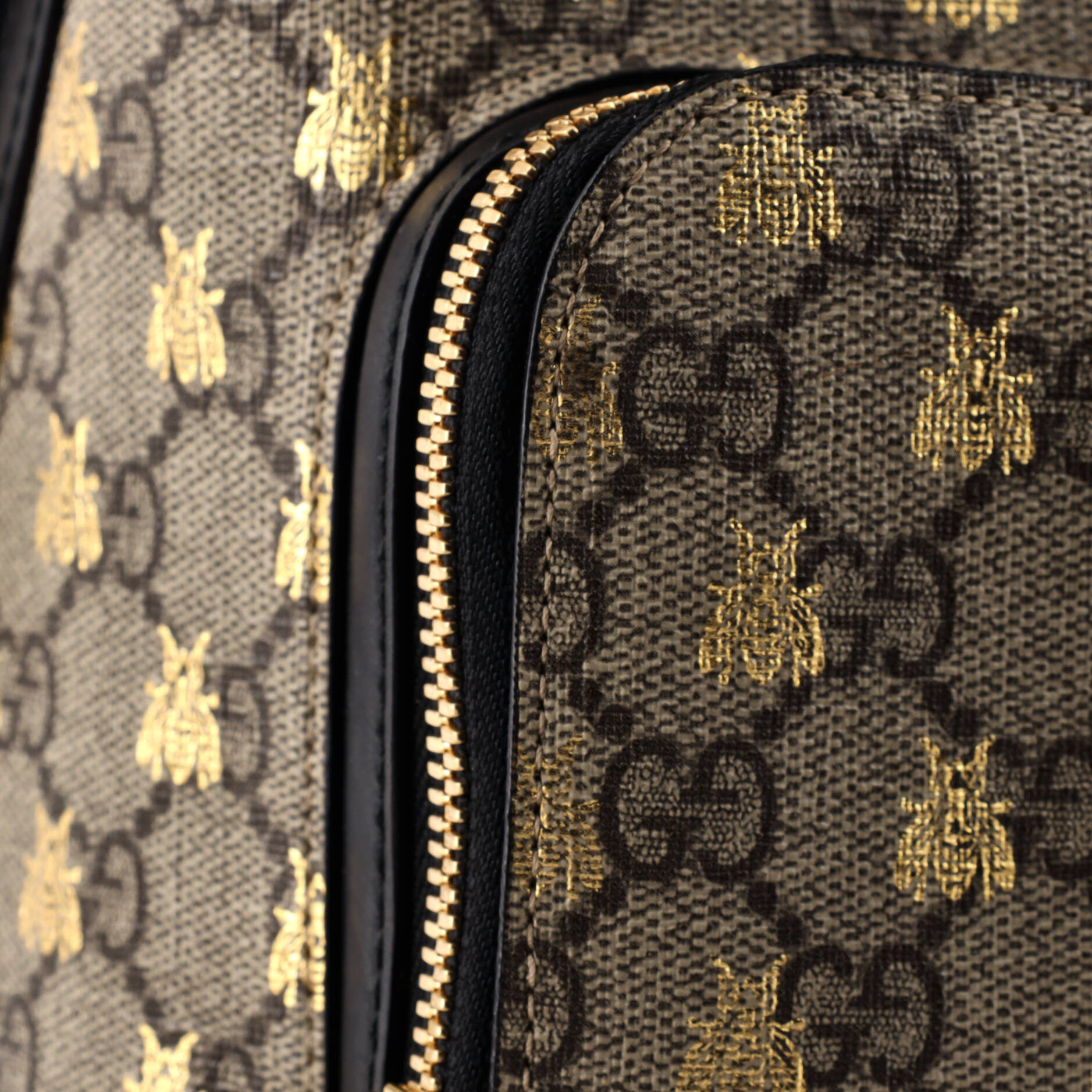 Zip Pocket Backpack Printed GG Coated Canvas Small