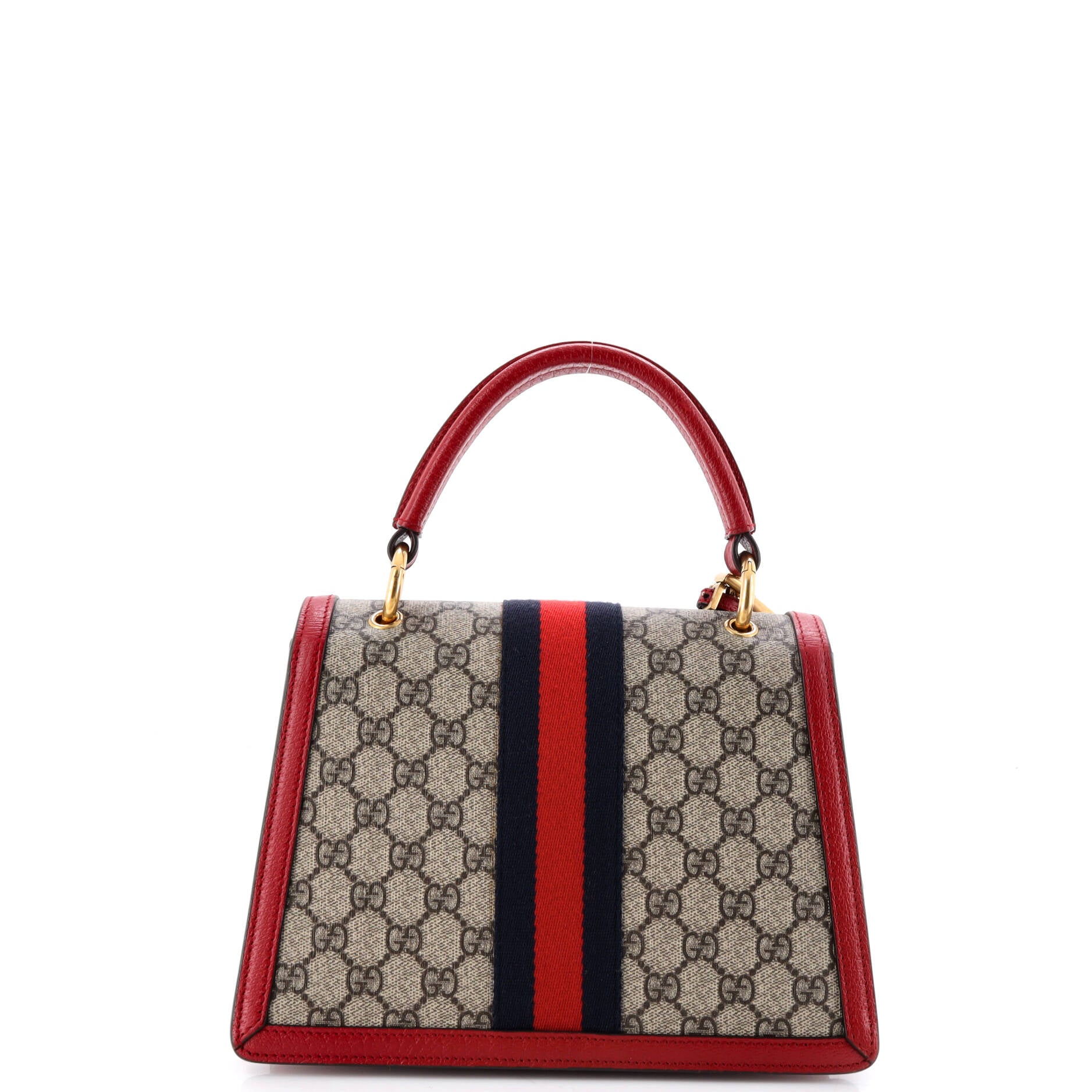 Queen Margaret Top Handle Bag GG Coated Canvas with Leather Small