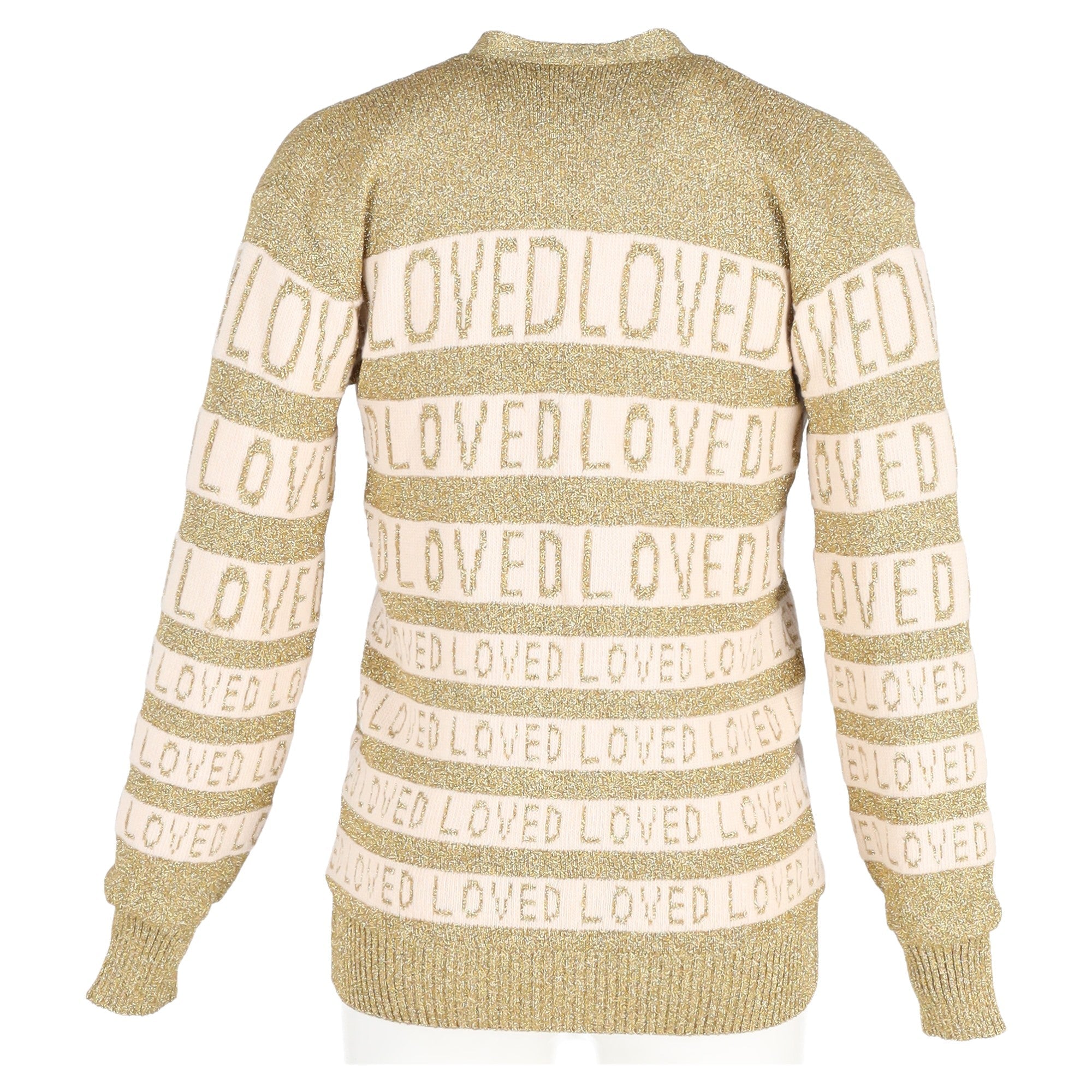 Women's Gucci Loved Oversized Lurex Cardigan in Gold Wool