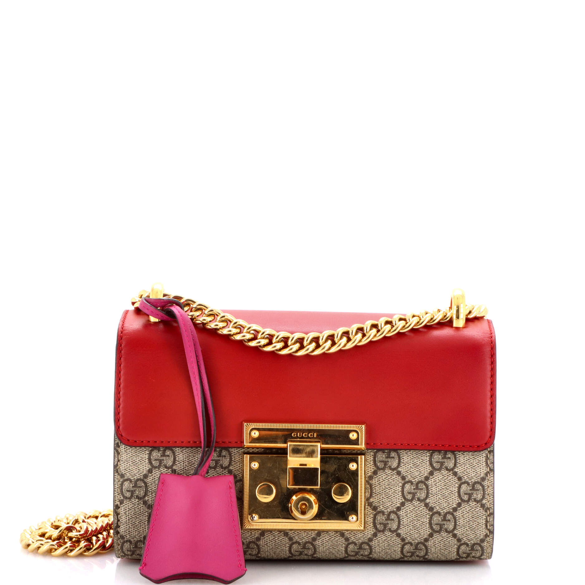 Padlock Shoulder Bag GG Coated Canvas and Leather Small