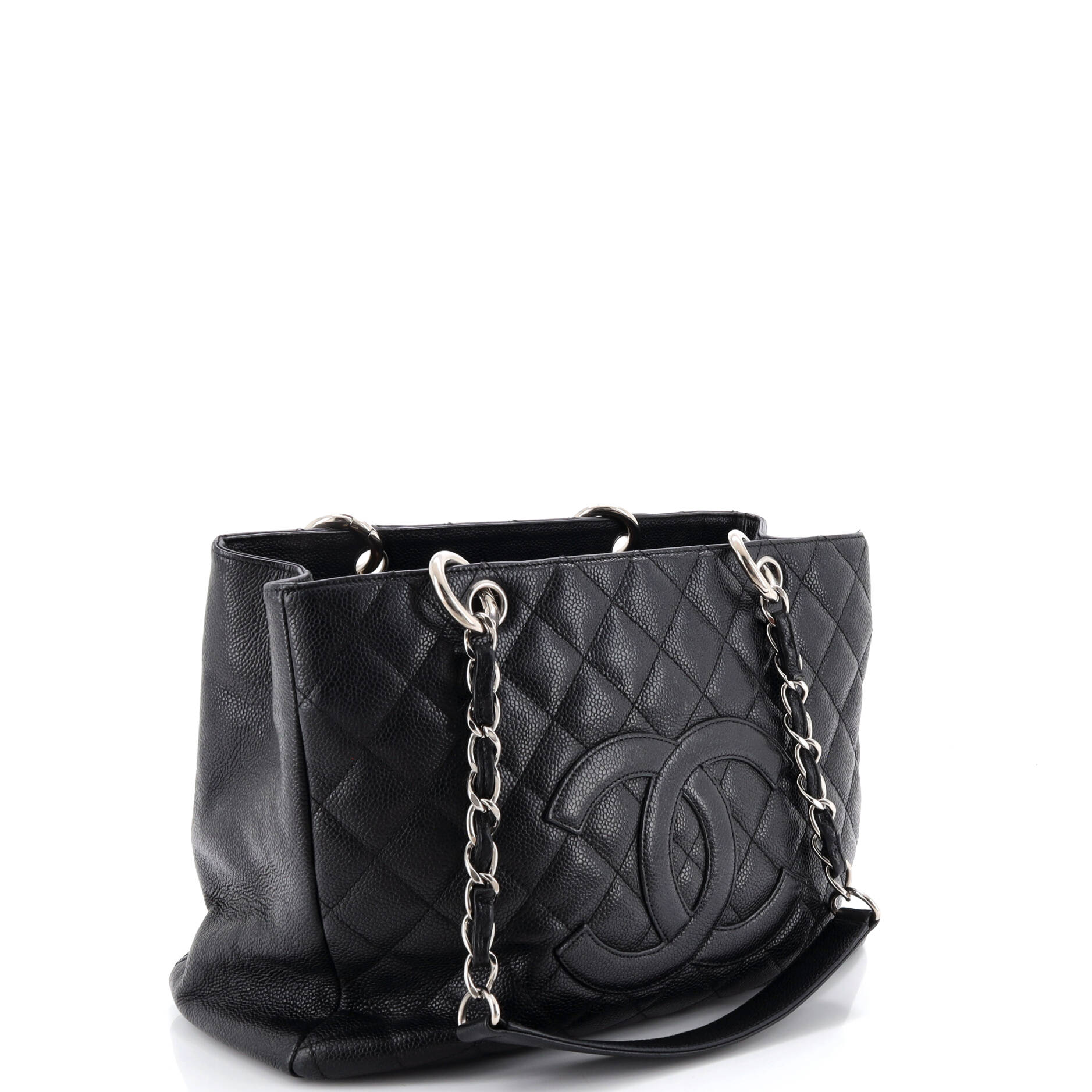Grand Shopping Tote Quilted Caviar