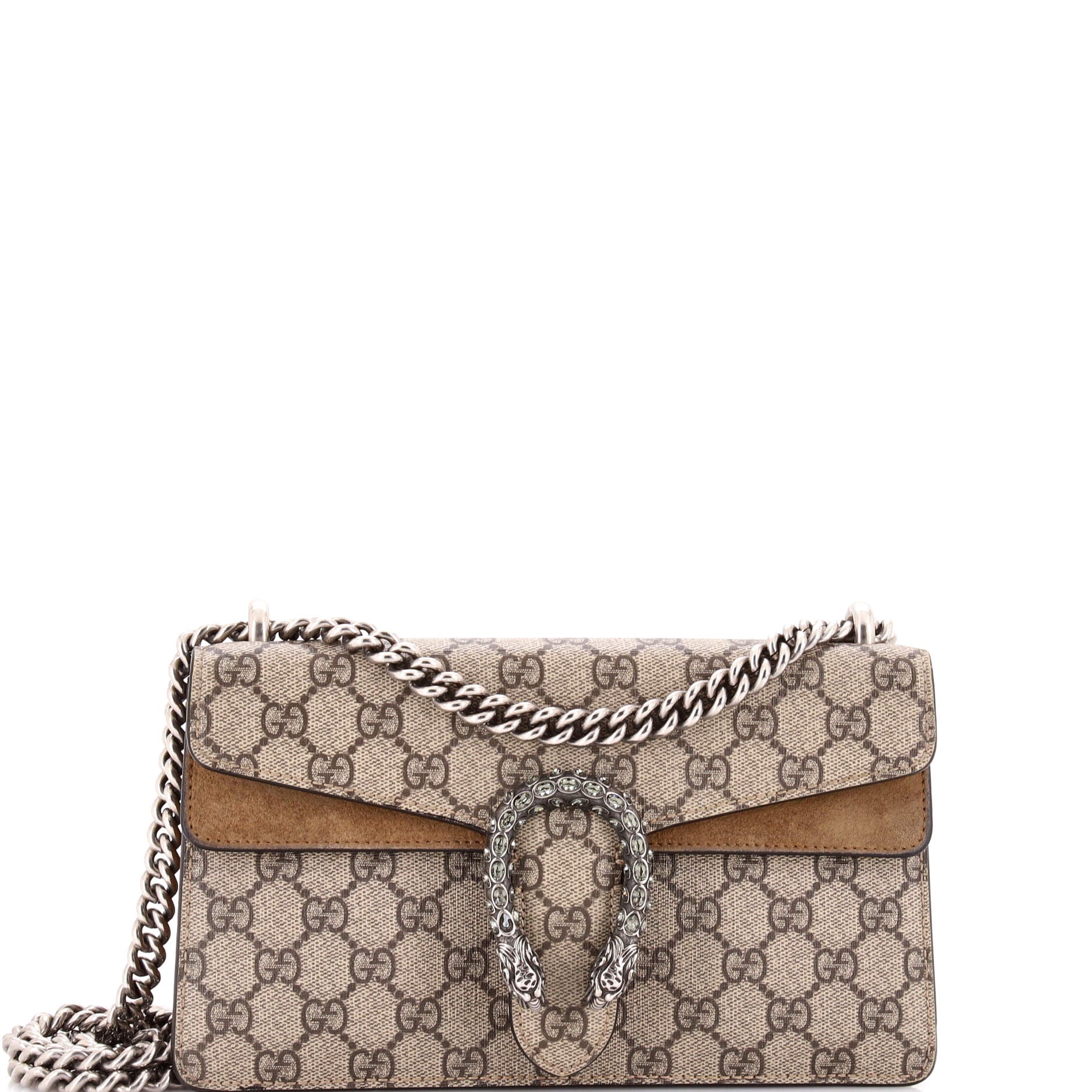 Dionysus Bag GG Coated Canvas with Crystal Embellished Metal Small