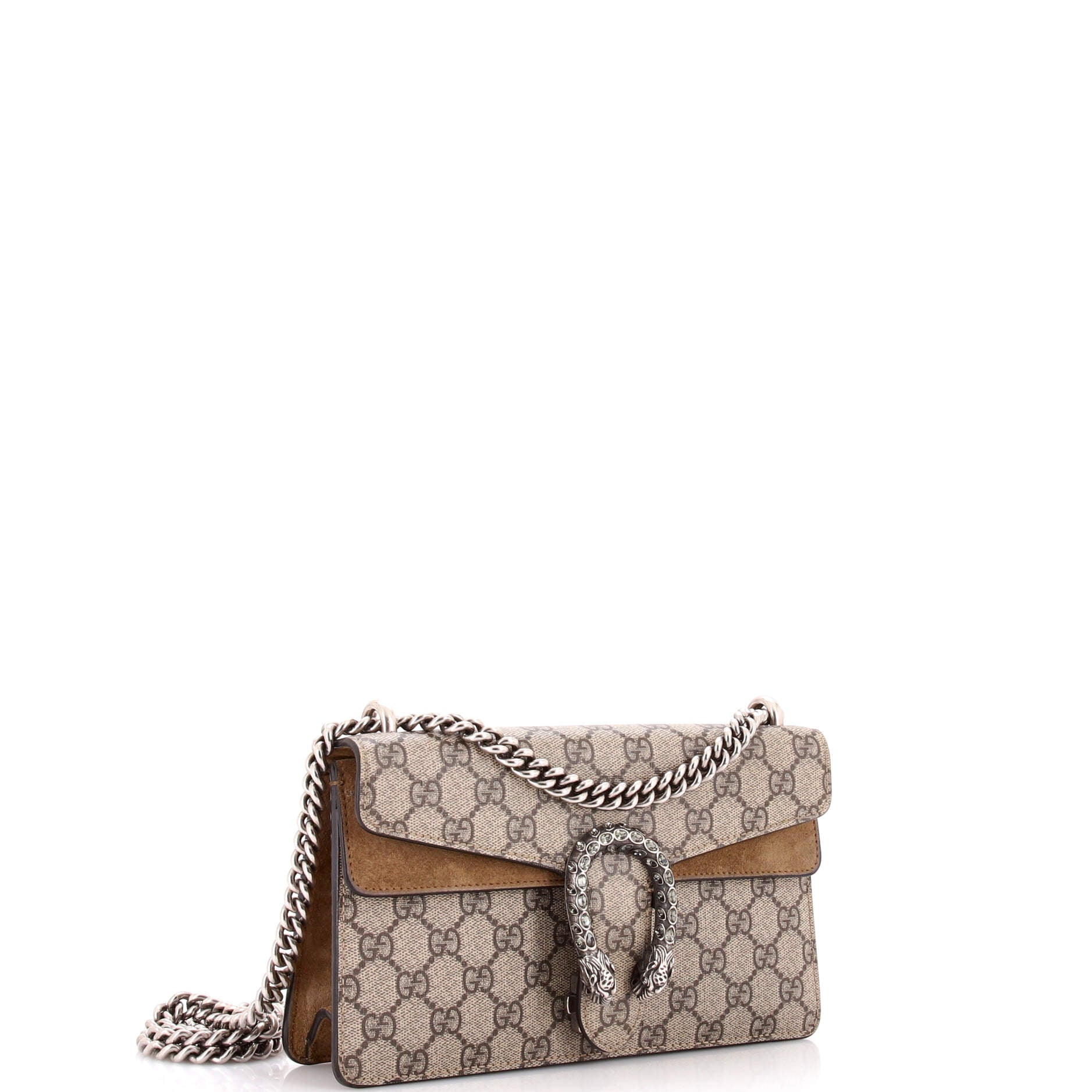 Dionysus Bag GG Coated Canvas with Crystal Embellished Metal Small