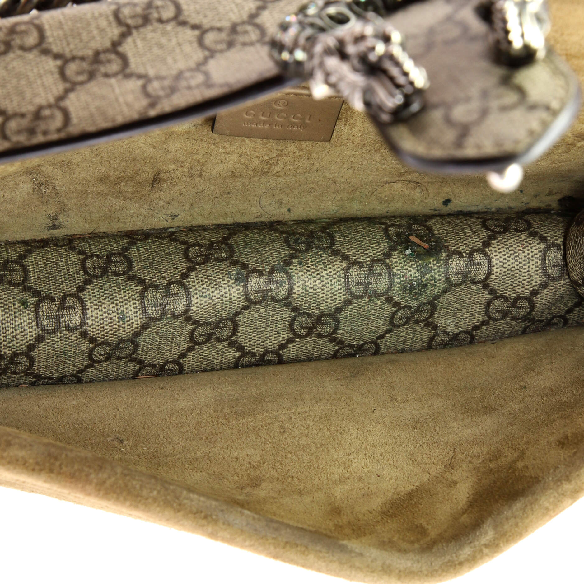 Dionysus Bag GG Coated Canvas with Crystal Embellished Metal Small