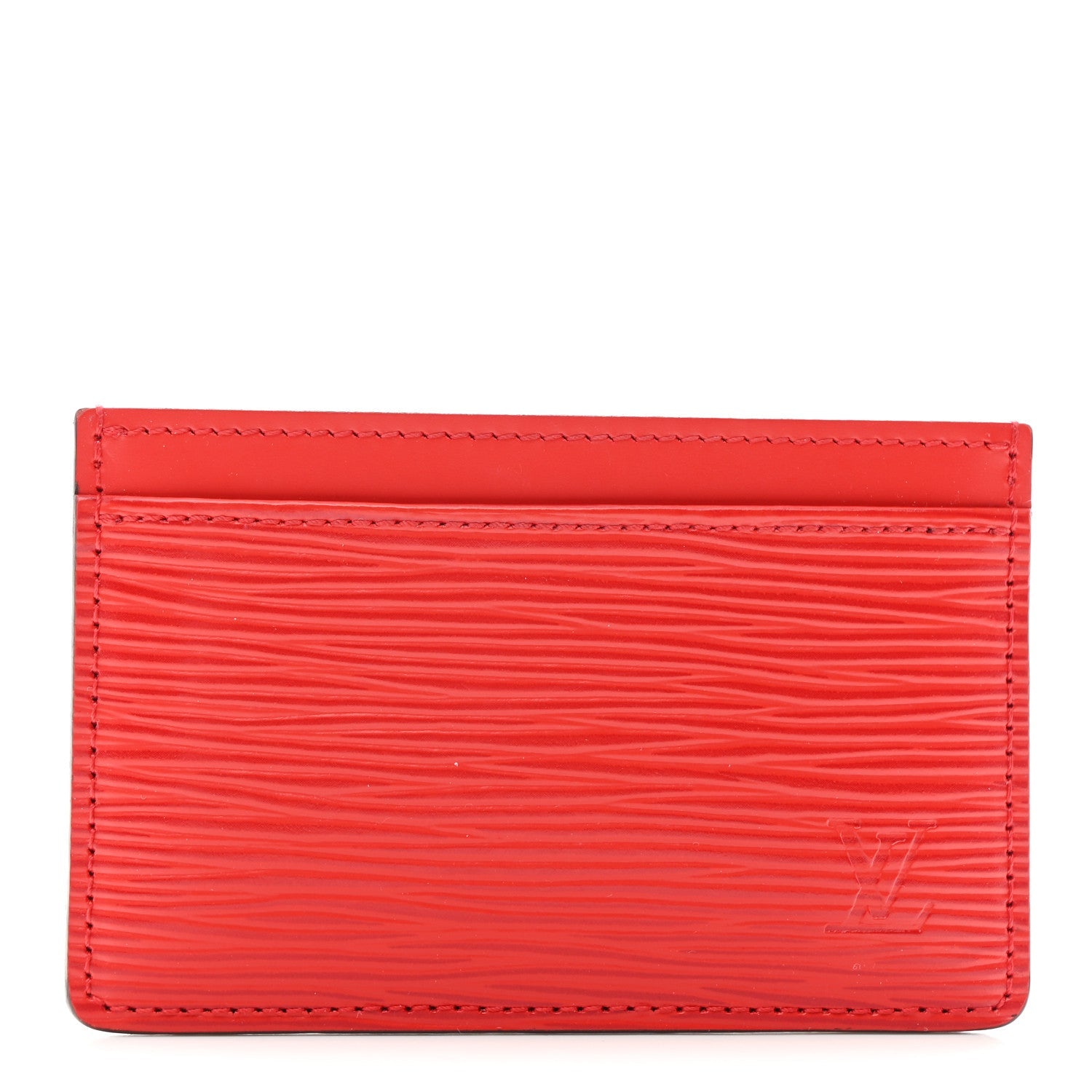 Epi Card Holder Coquelicot