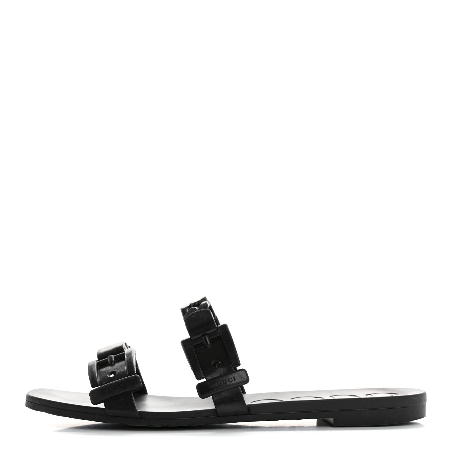 Rubber Womens Slide Sandals 38 Black
