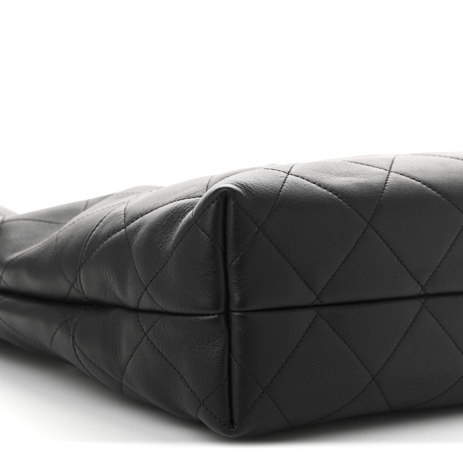 Calfskin Stitched Hobo Black