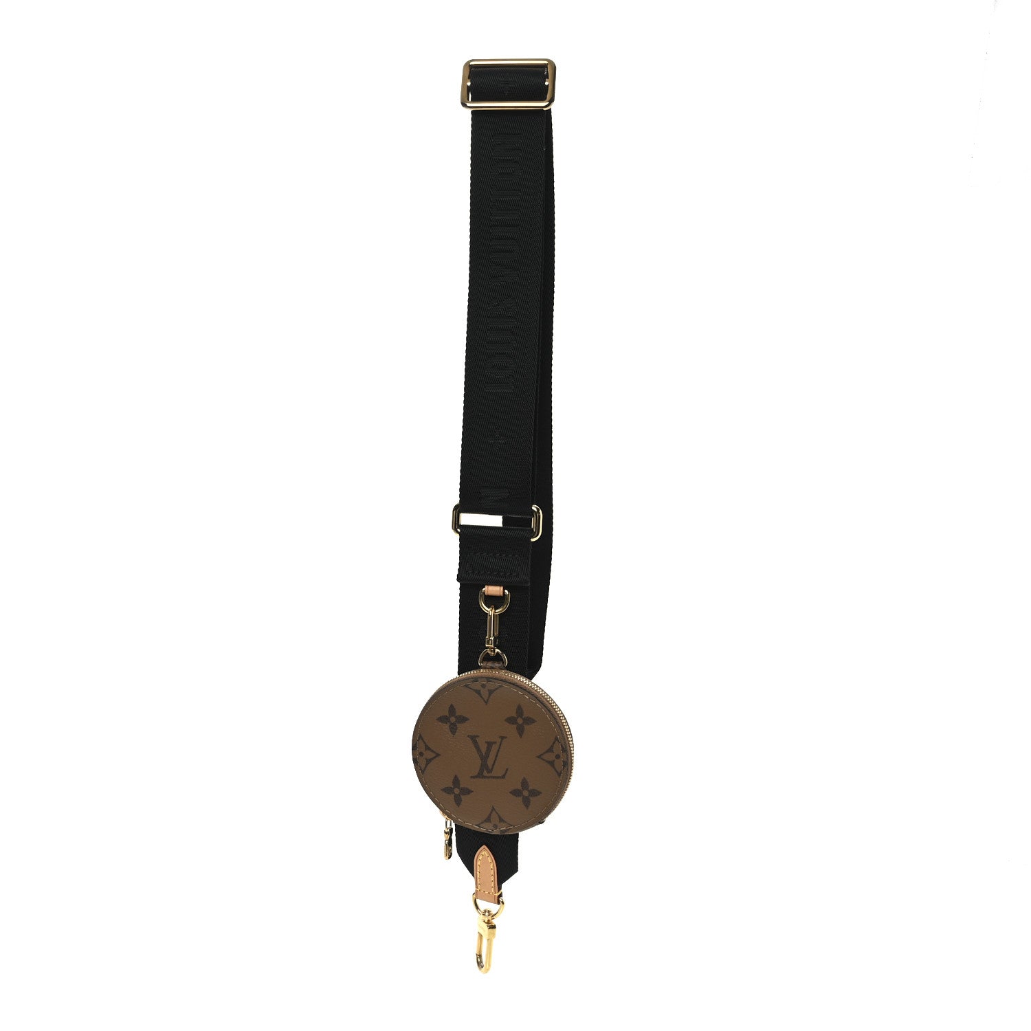 Reverse Monogram Multi Pochette Accessories Bandouliere Shoulder Strap Black