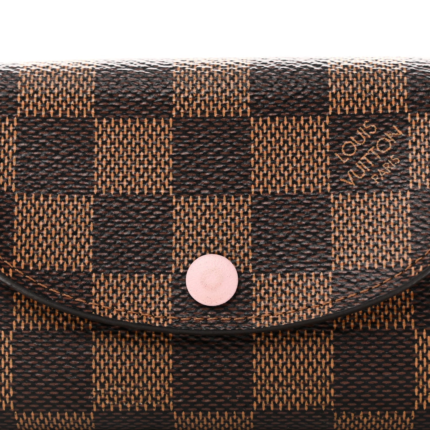 Damier Ebene Rosalie Coin Purse Rose Ballerine