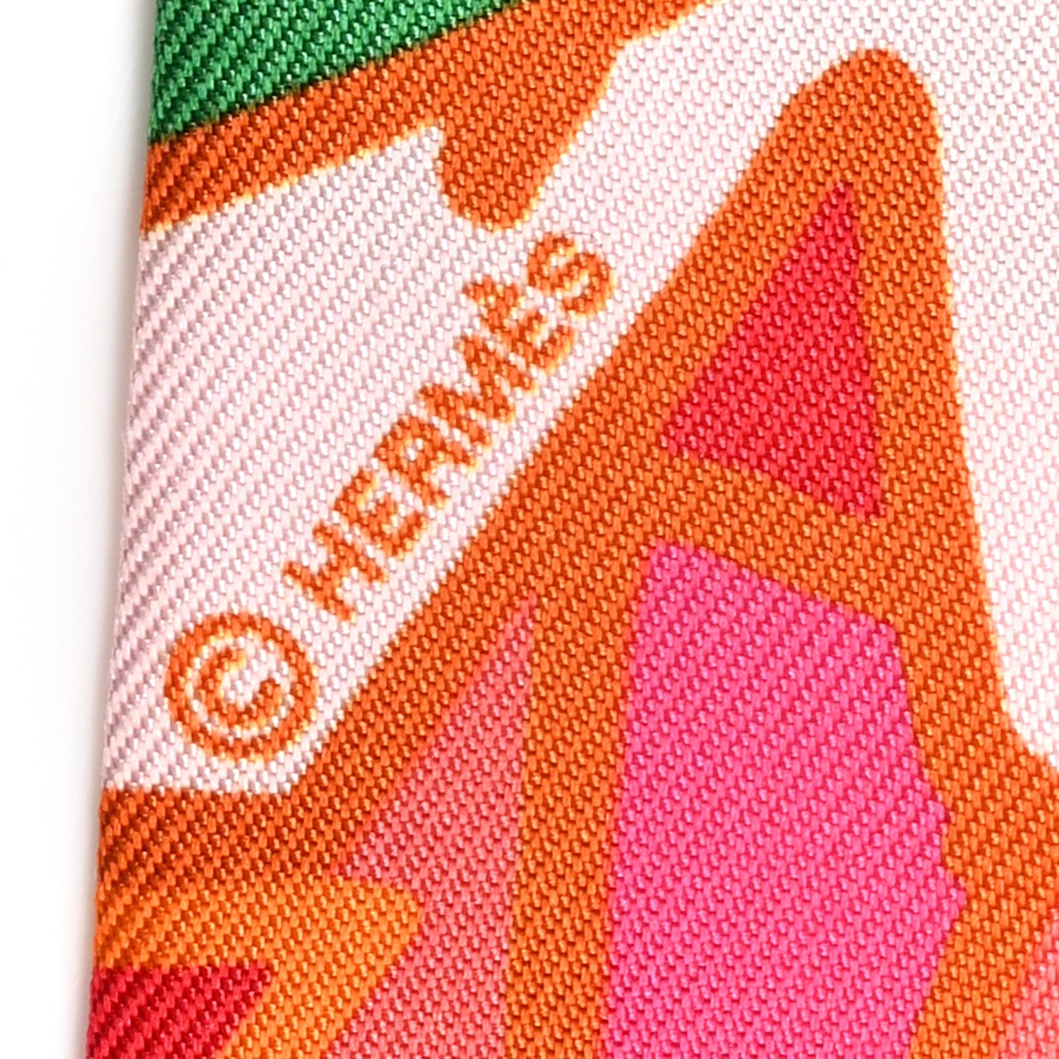 Silk Graff Graffiti Twilly Fuchsia Orange Vert