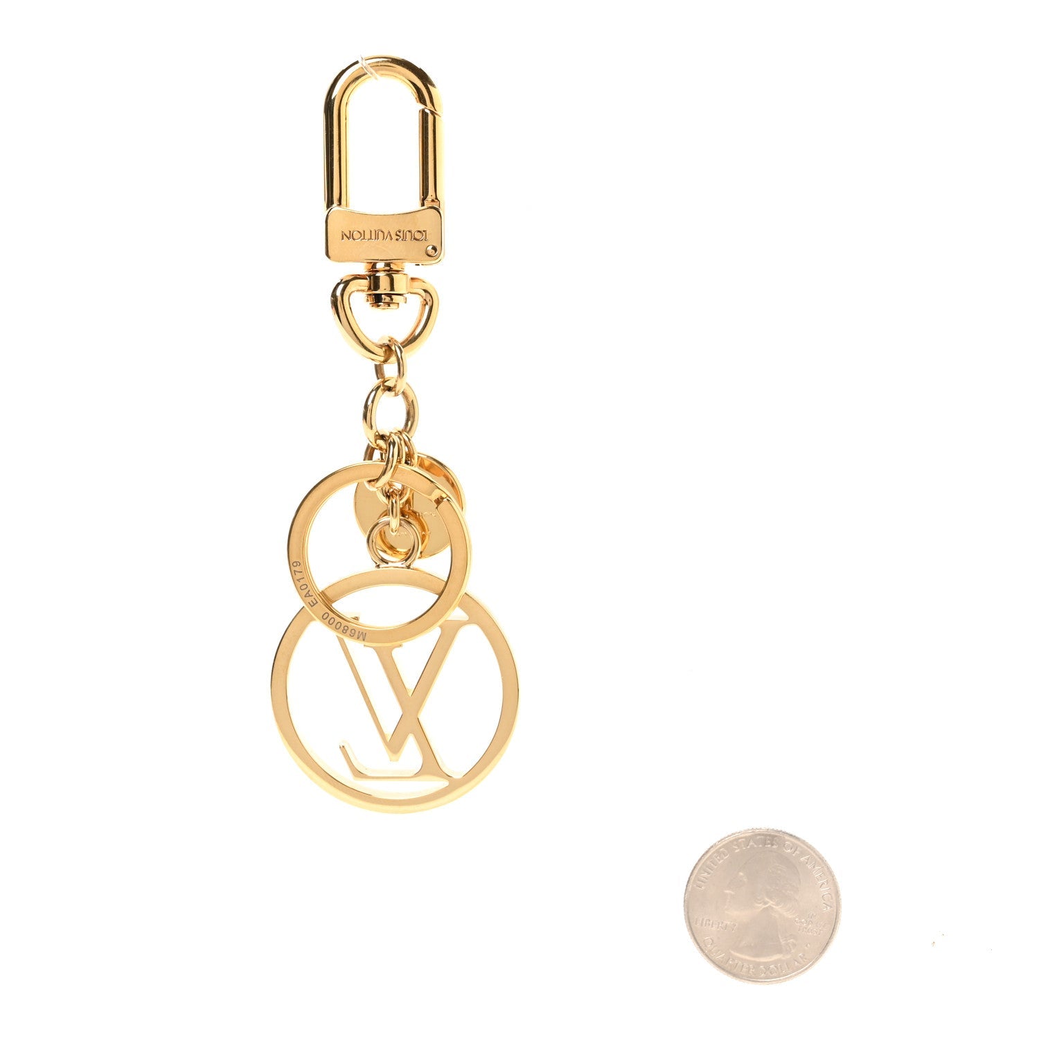 LV Circle Bag Charm Key Holder Gold