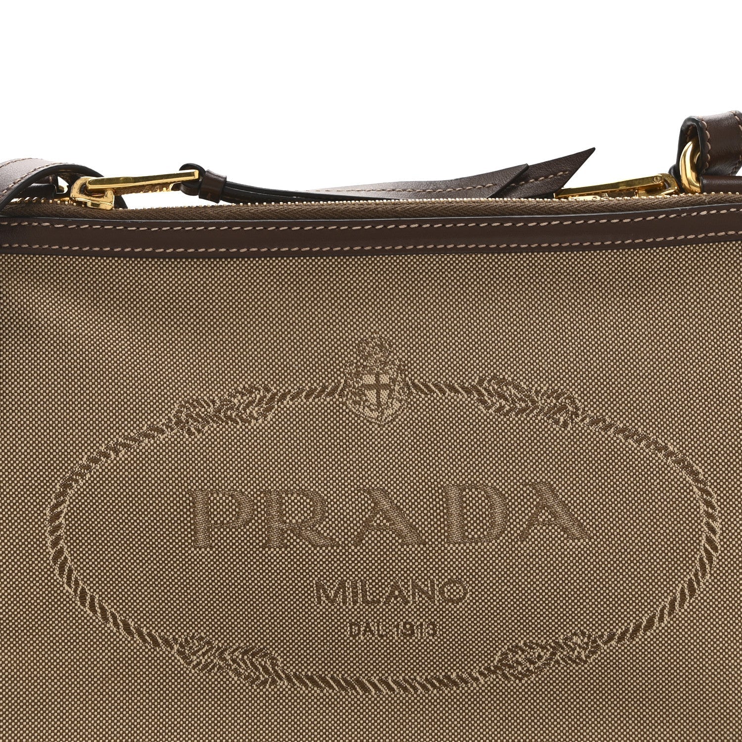 Jacquard Logo Flat Crossbody Bag Corda Bruciato